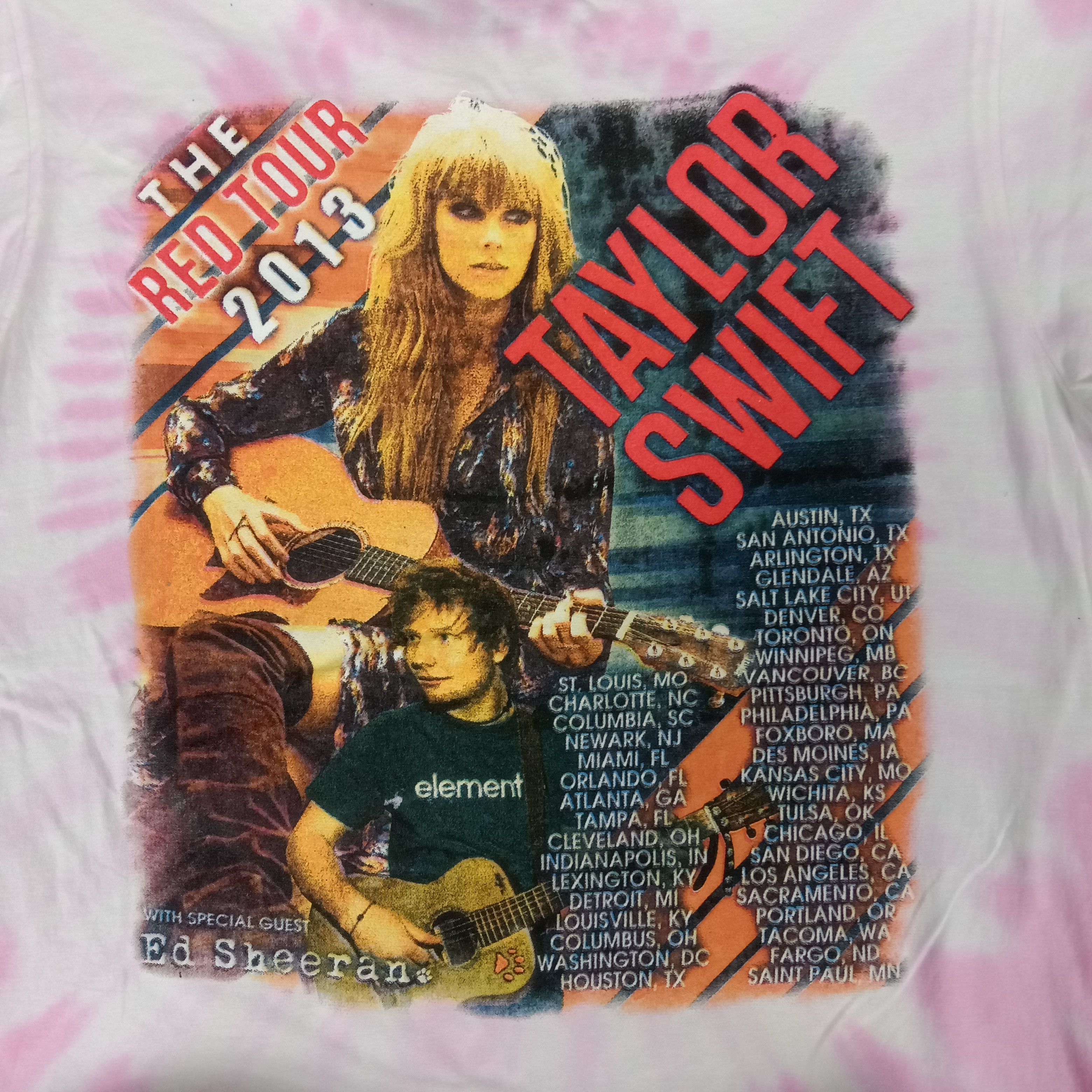 Band Tees × Vintage Taylor Swift X Ed Sheeran The Red Tour 2013 Rock Tshirt Size US M / EU 48-50 / 2 - 2 Thumbnail