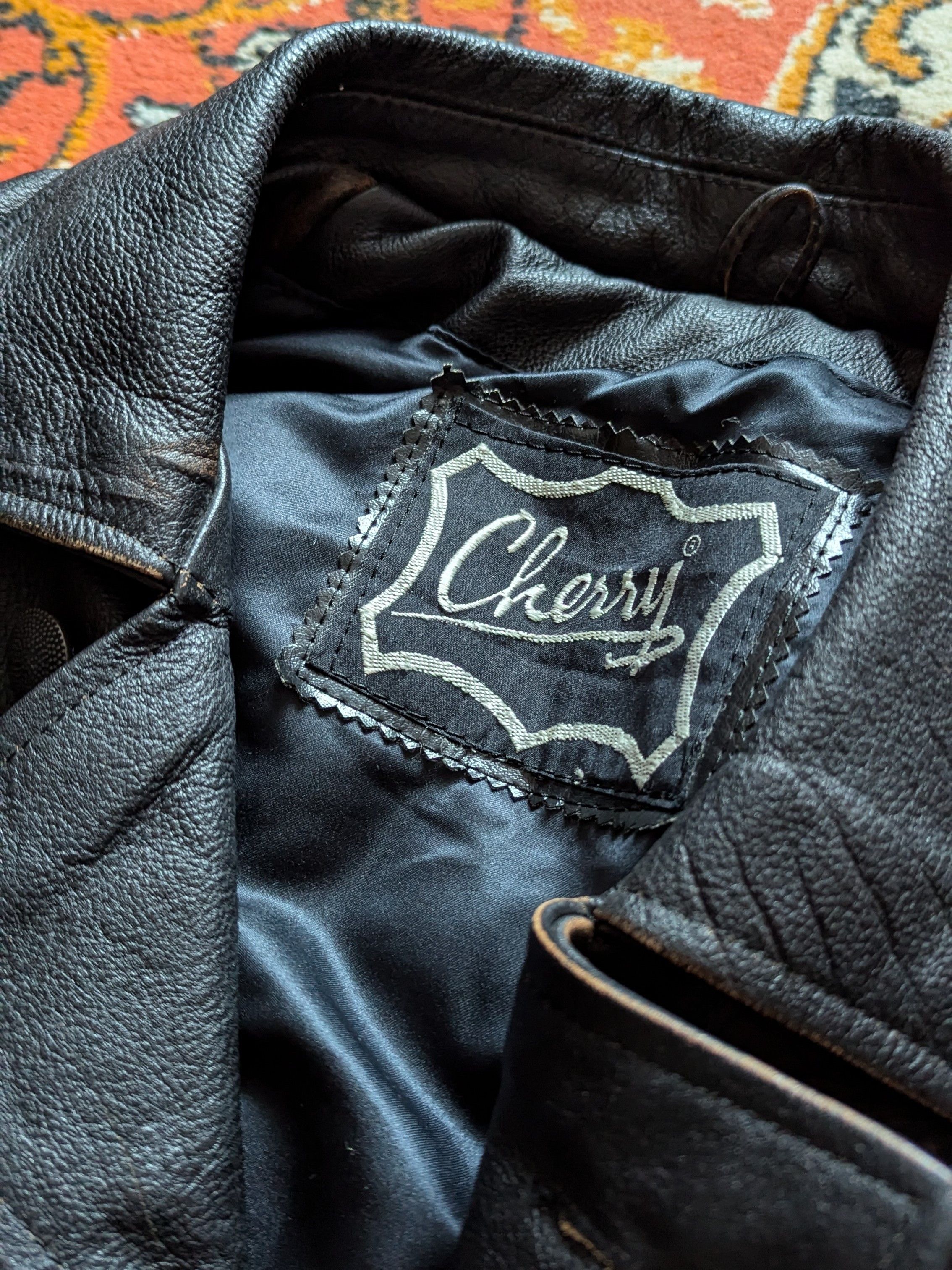 Vintage Cherry Vintage Heavyweight Leather Jacket Size US S / EU 44-46 / 1 - 3 Thumbnail