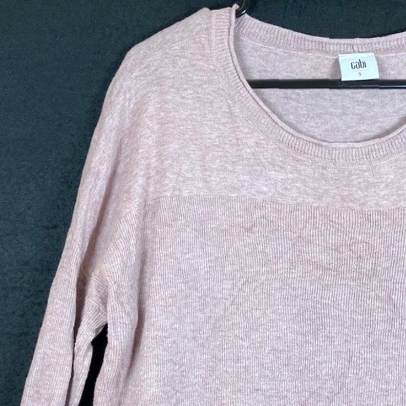 Vintage CAbi Womens Sweater Crew Neck Long Sleeve 100% Cotton Blush Pink Small Regular Pullover Knit Classic Casual workwear Size S / US 4 / IT 40 - 4 Thumbnail