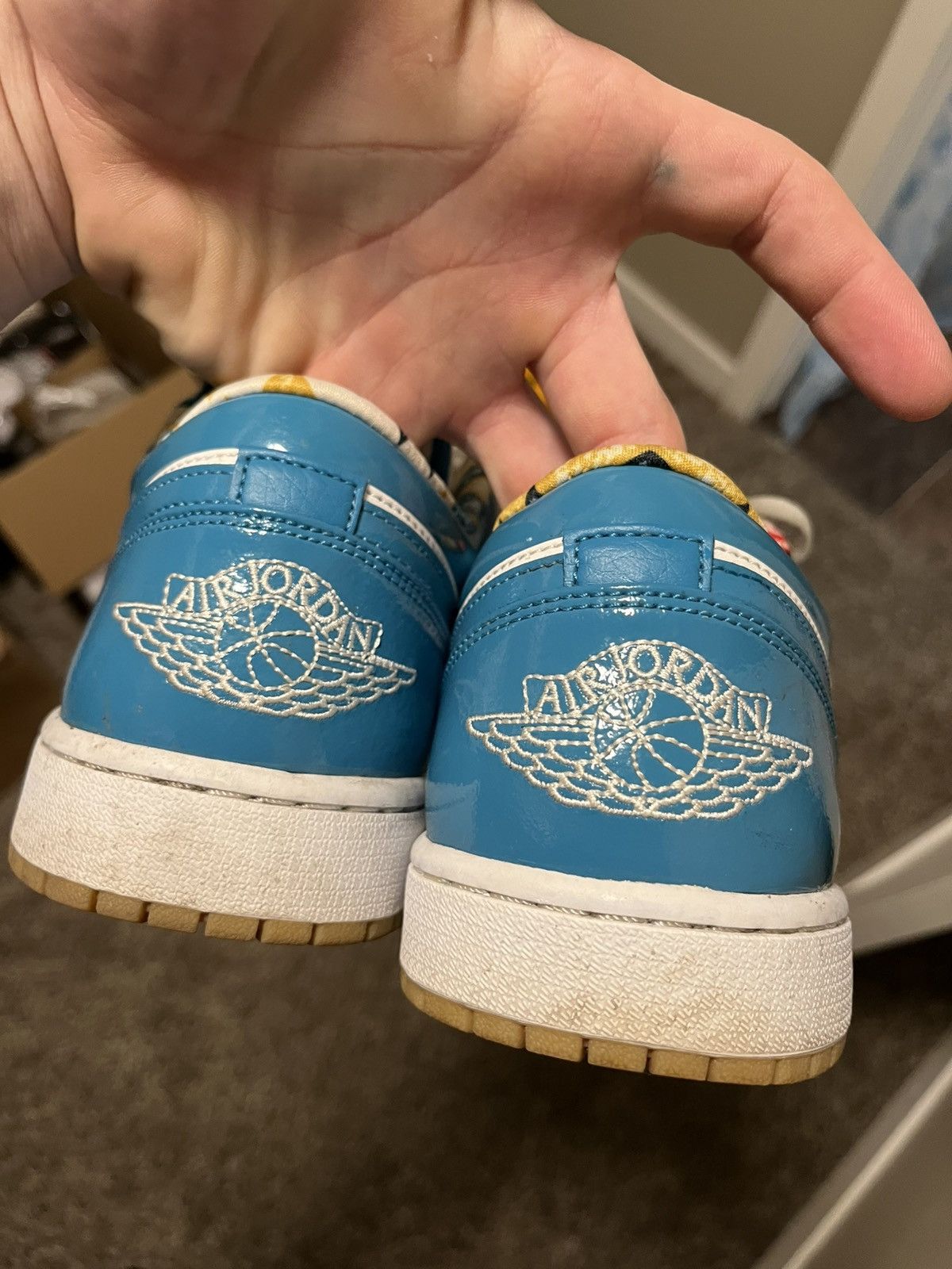Jordan Brand Jordan 1 Low SE Barcelona Cyber Teal Size US 12 / EU 45 - 8 Thumbnail