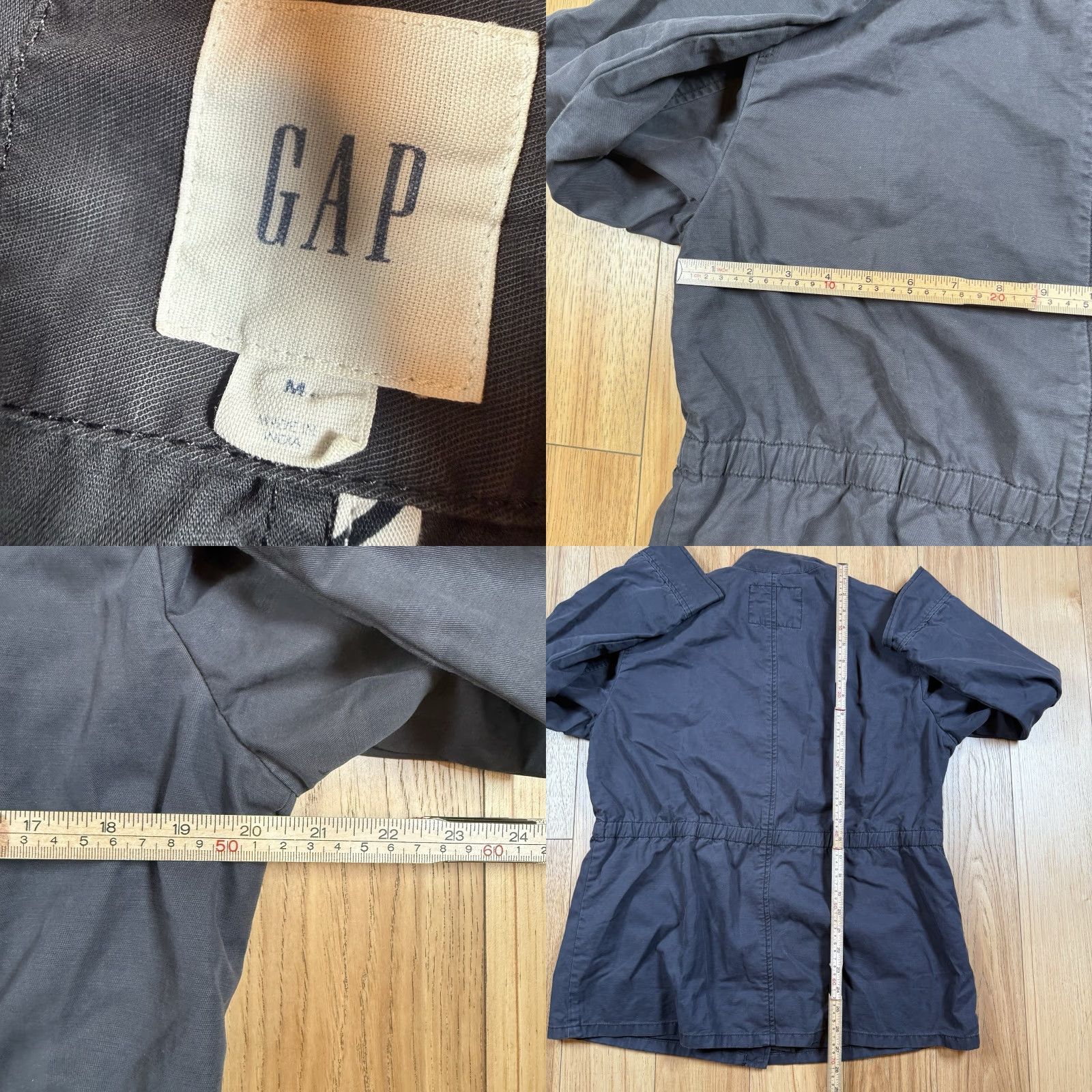 Gap VINTAGE Gap Jacket Women’s M Button Gray Military Jacket with Jewels / Dazzles (Cotton) Regular Women’s Size M Size M / US 6-8 / IT 42-44 - 8 Thumbnail