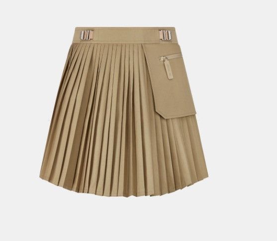 Dior o1w1db11124 Pleated Miniskirt in Beige Size 27" / US 4 / IT 40 - 4 Thumbnail