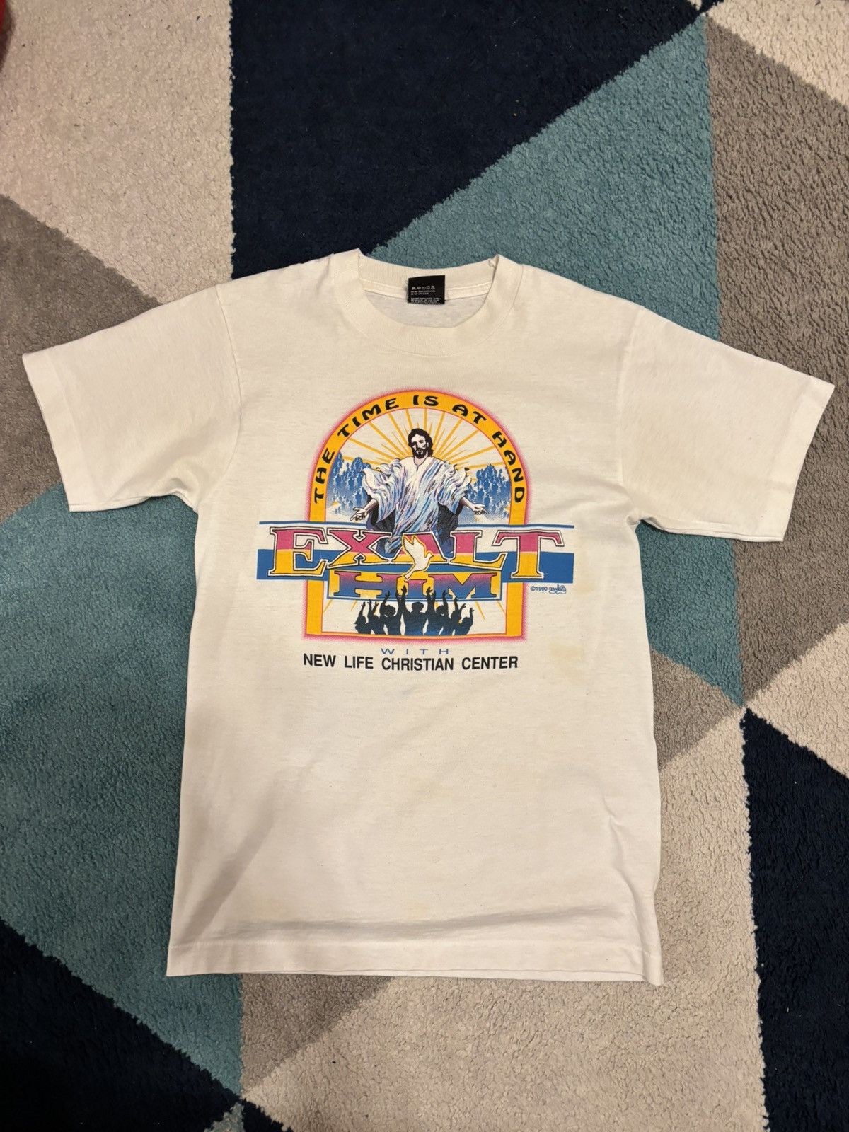 Vintage Exalt Him Jesus Tee Size US S / EU 44-46 / 1 - 1 Thumbnail