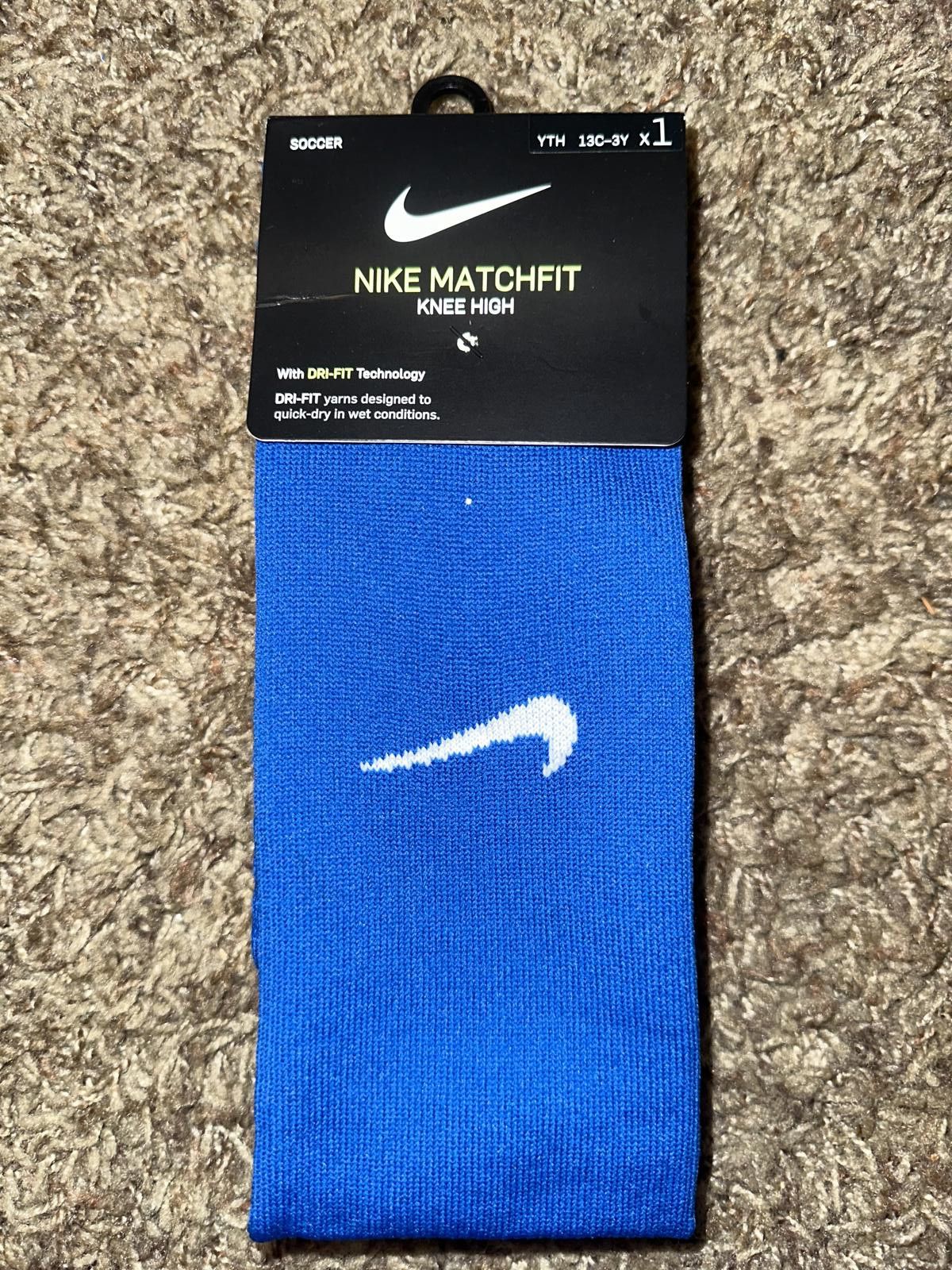 Nike Nike Matchfit Knee High Blue Team Socks Size ONE SIZE - 1 Thumbnail