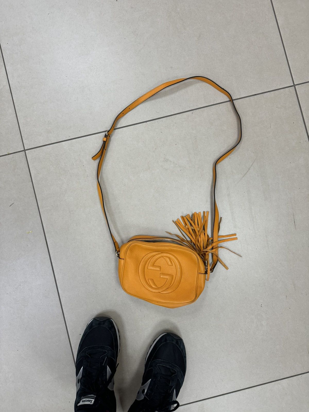 Designer × Gucci × Vintage Gucci Soho Whiskey Natural Leather Designer Shoulder Bag Size ONE SIZE - 1 Thumbnail