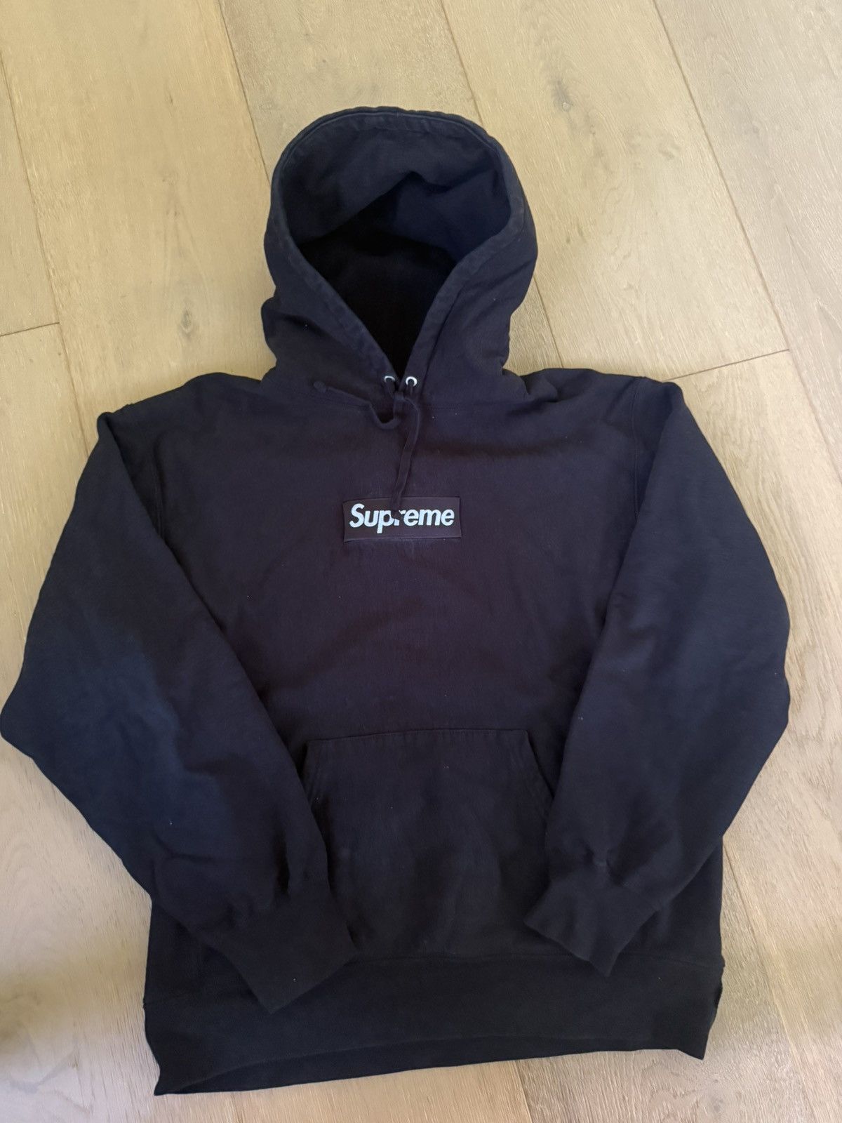 2021 Supreme Box Logo Black on Black Hoodie