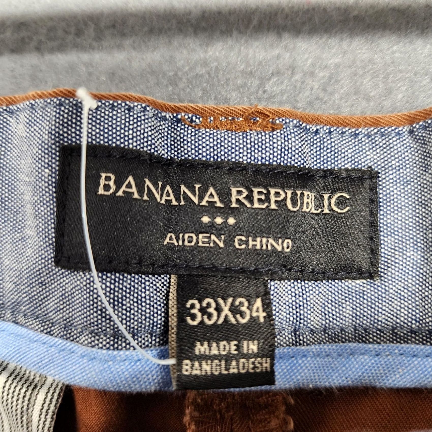 Banana Republic Banana Republic Pants Mens Chino Flat Front Cotton 33x32 Burnt Sienna 33x34 Regular Mens Clothing Brown Size US 33 - 3 Thumbnail