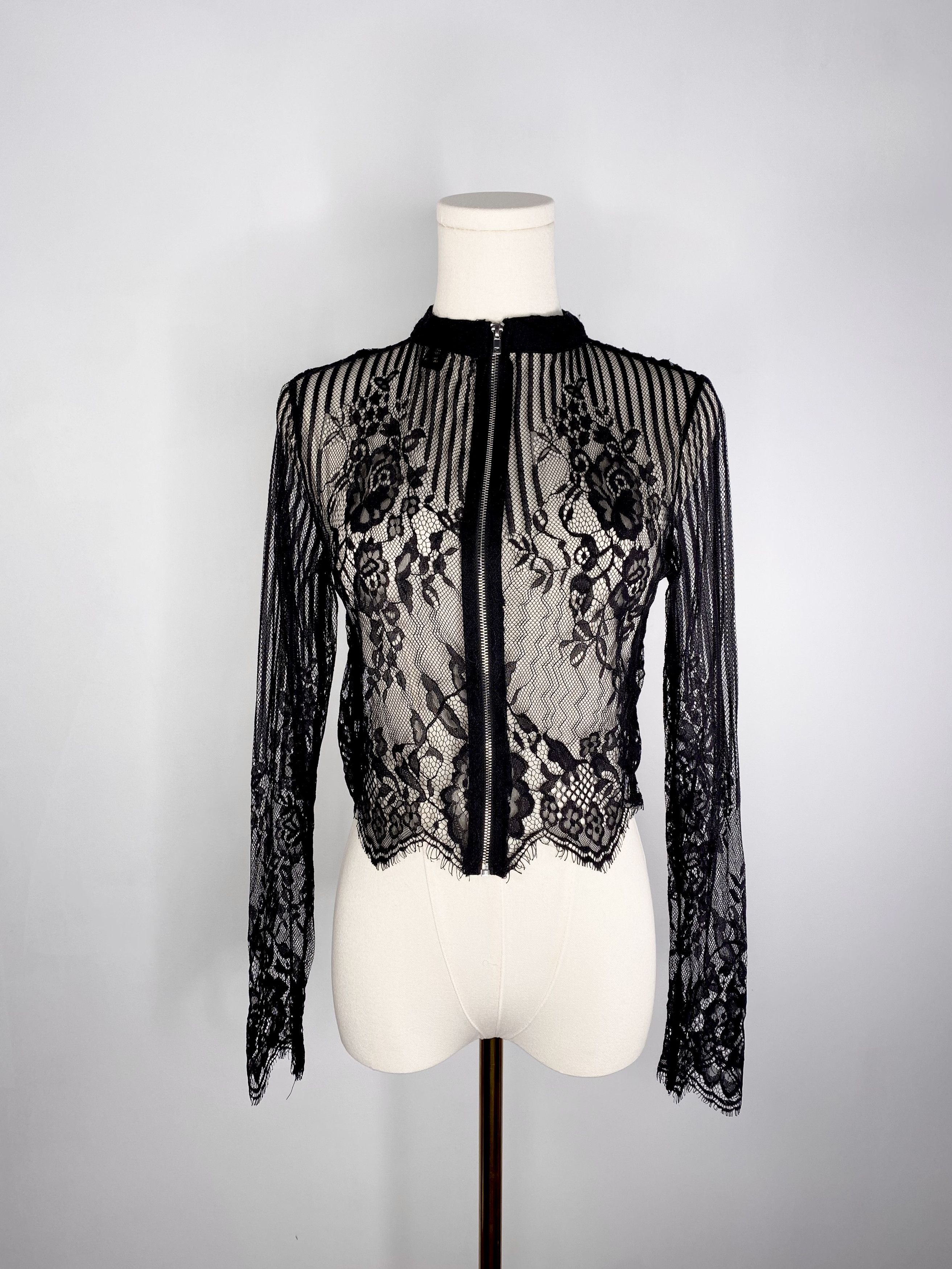 Vintage Revamped - Gothic Black Lace Jacket Size M / US 6-8 / IT 42-44 - 3 Thumbnail