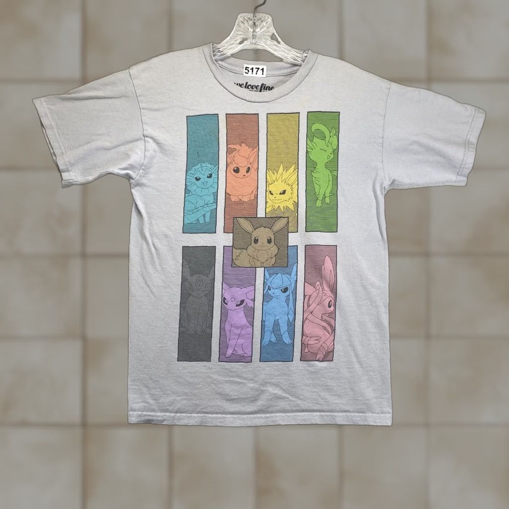 Vintage VINTAGE Pokémon Eevee Graphic T-Shirt Unisex Adults Extra Small Gray Cotton Spring Summer Pokemon Size US XS / EU 42 / 0 - 1 Thumbnail