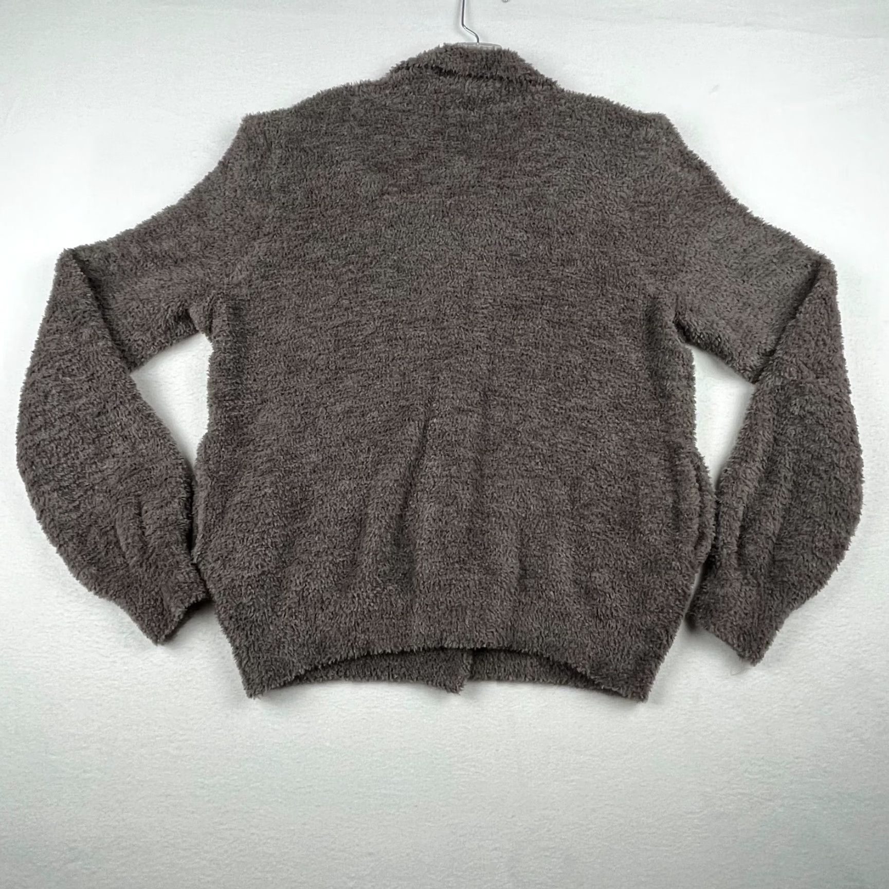 Vintage Susina Cardigan Sweater Womens Large Gray Brown Polyester Plush Classic Collared Size L / US 10 / IT 46 - 2 Thumbnail