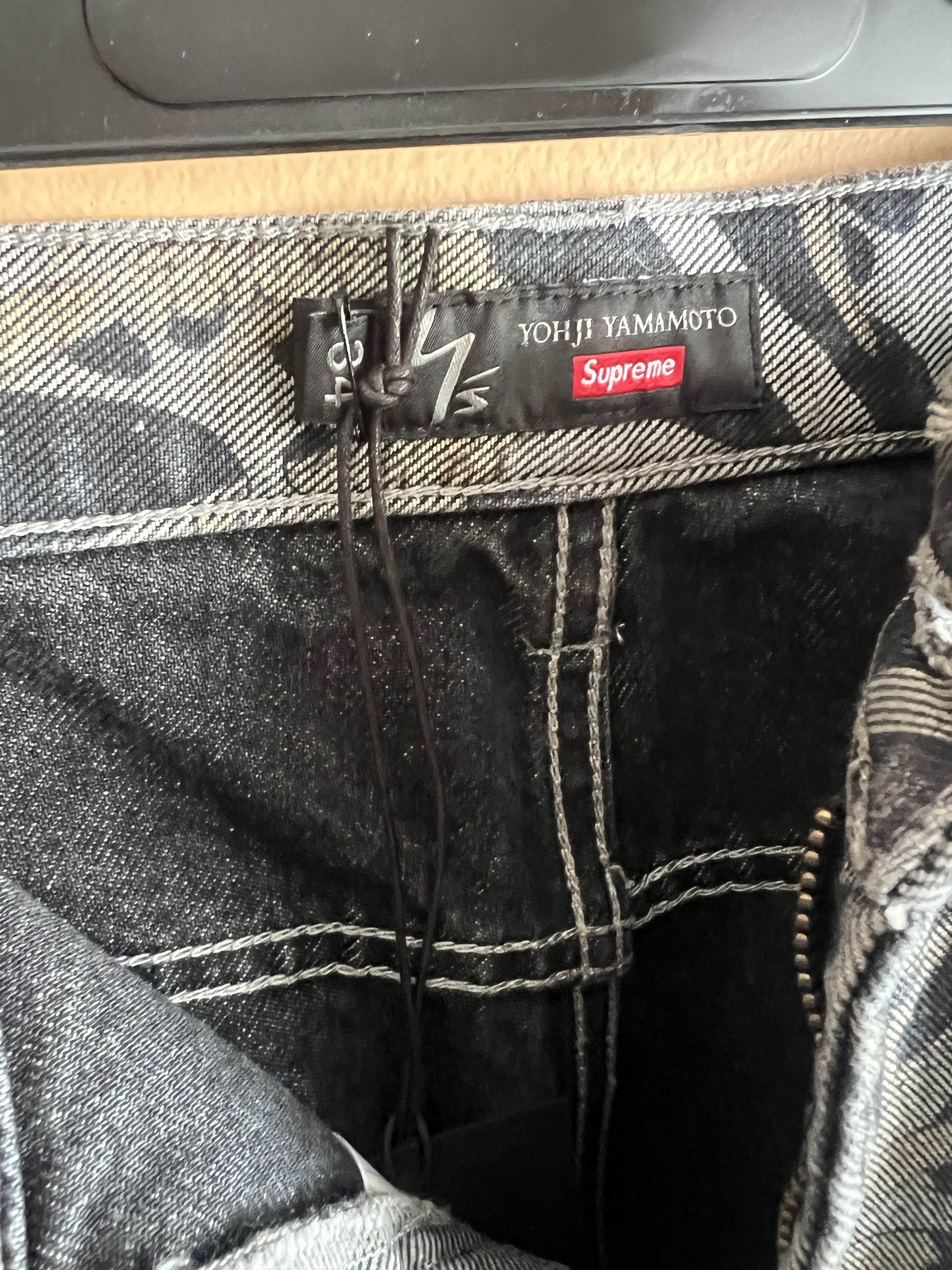 Supreme × Yohji Yamamoto Black Baggy Jeans (Skull Print) Size US 34 / EU 50 - 3 Thumbnail