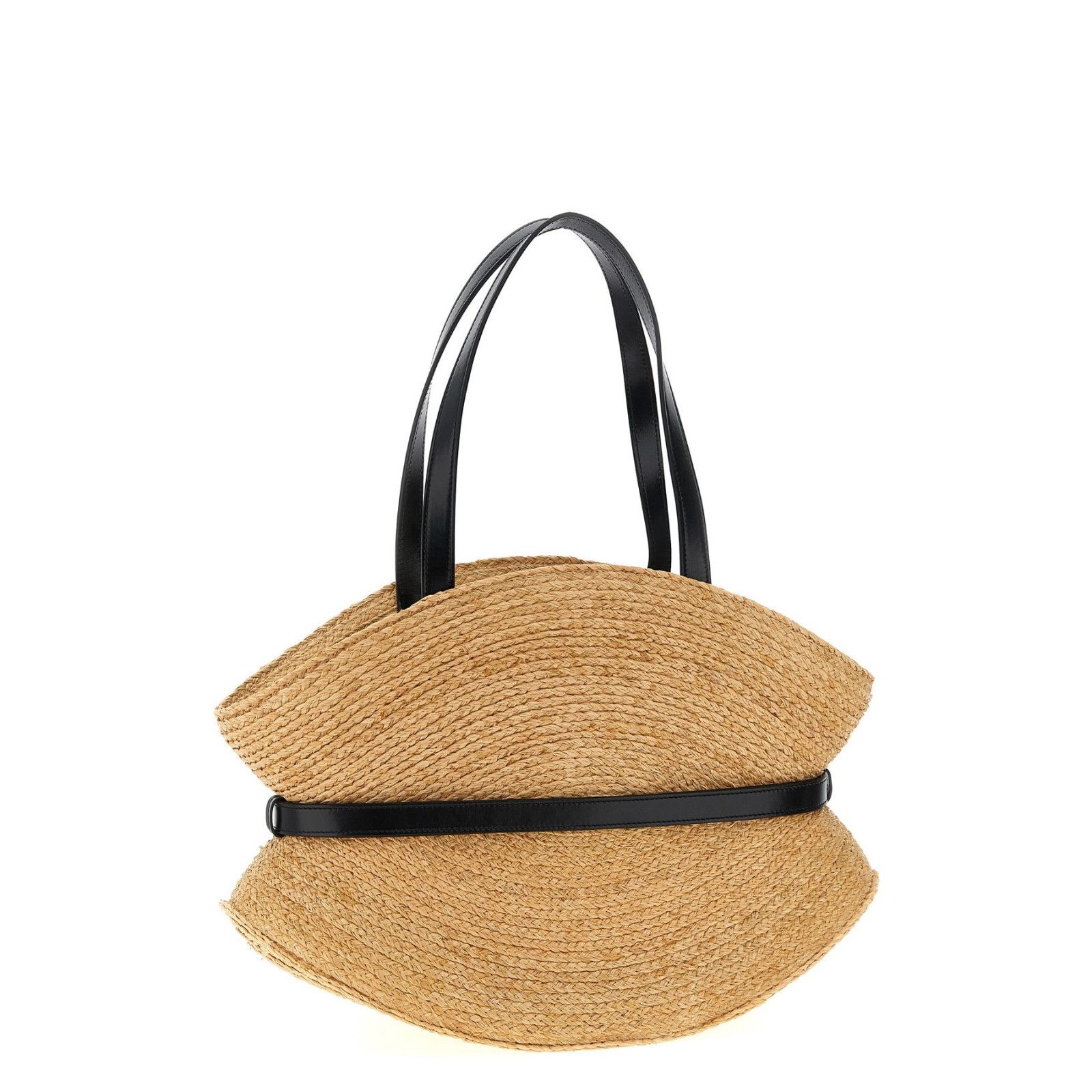 Balmain BALMAIN Shuffle Medium Black Raffia Shoulder Bag New & Authe Size ONE SIZE - 2 Thumbnail