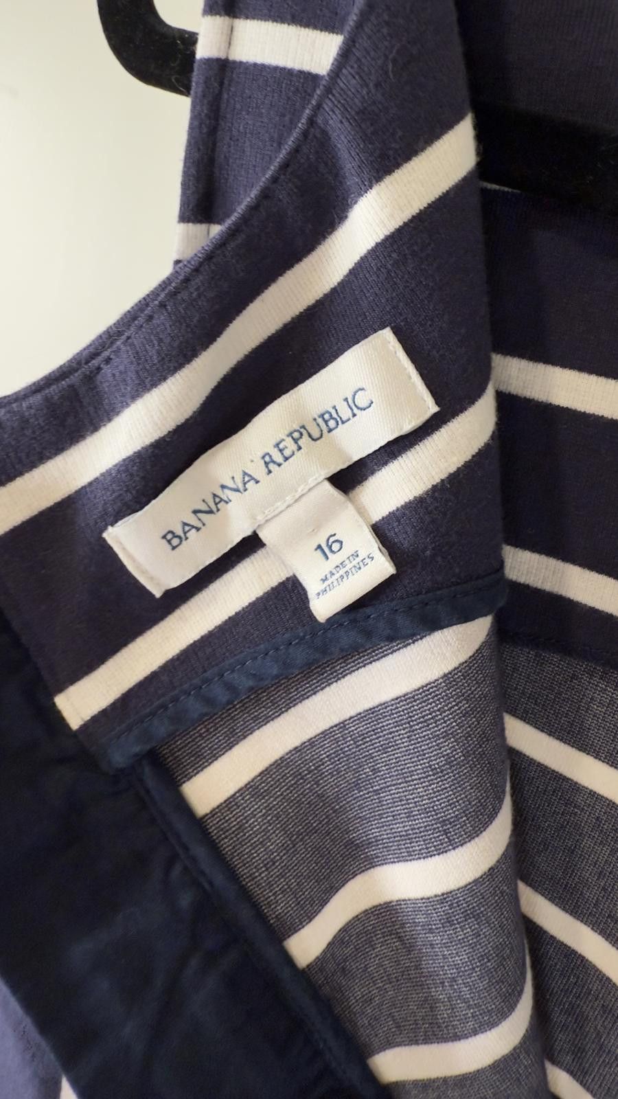 Banana Republic Chic Navy Striped Dress by Banana Republic - Size 16 Size XXL / US 16-18 / IT 52-54 - 3 Thumbnail