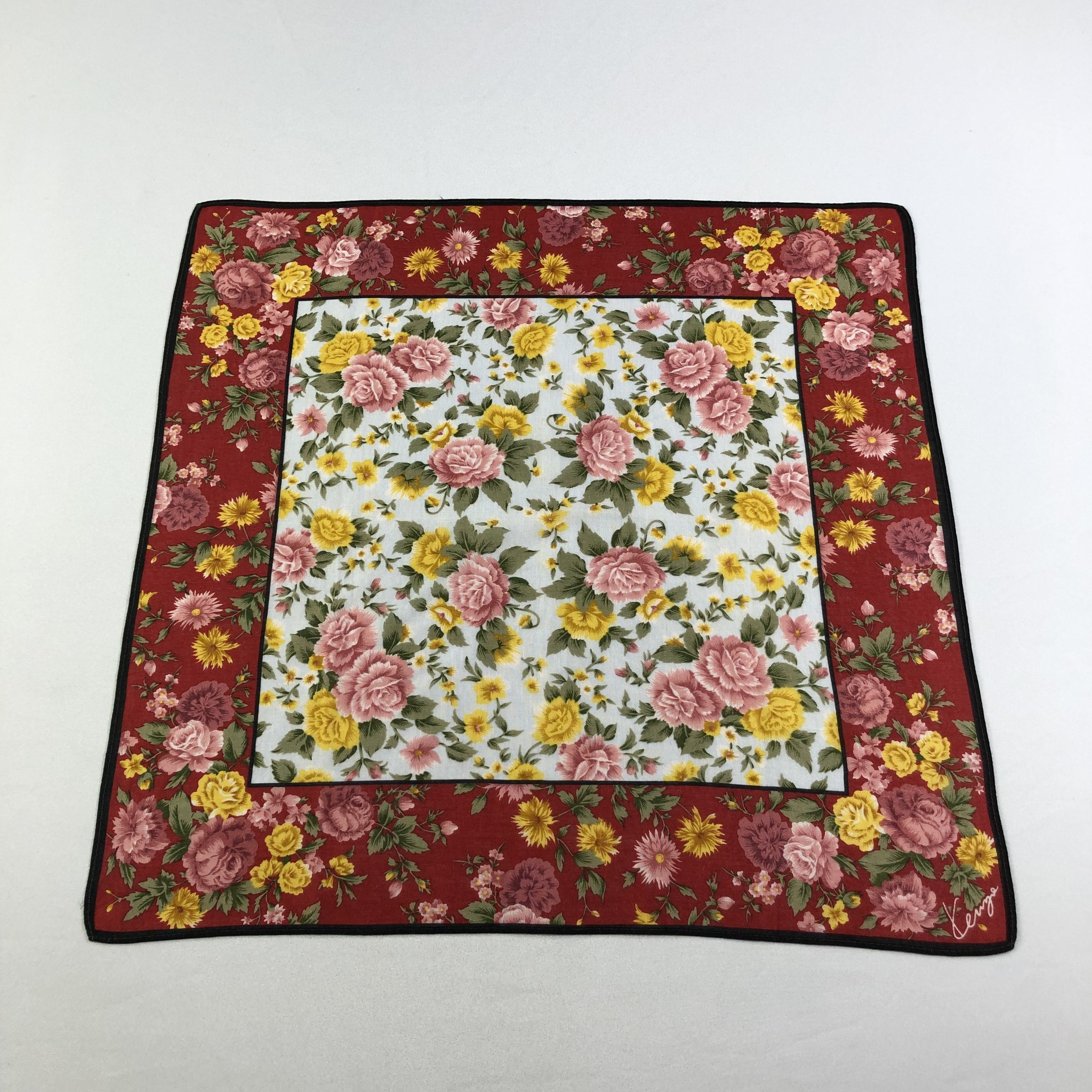 Kenzo Kenzo Floral Handkerchief Neckerchief Bandana H2166 Size ONE SIZE - 1 Thumbnail