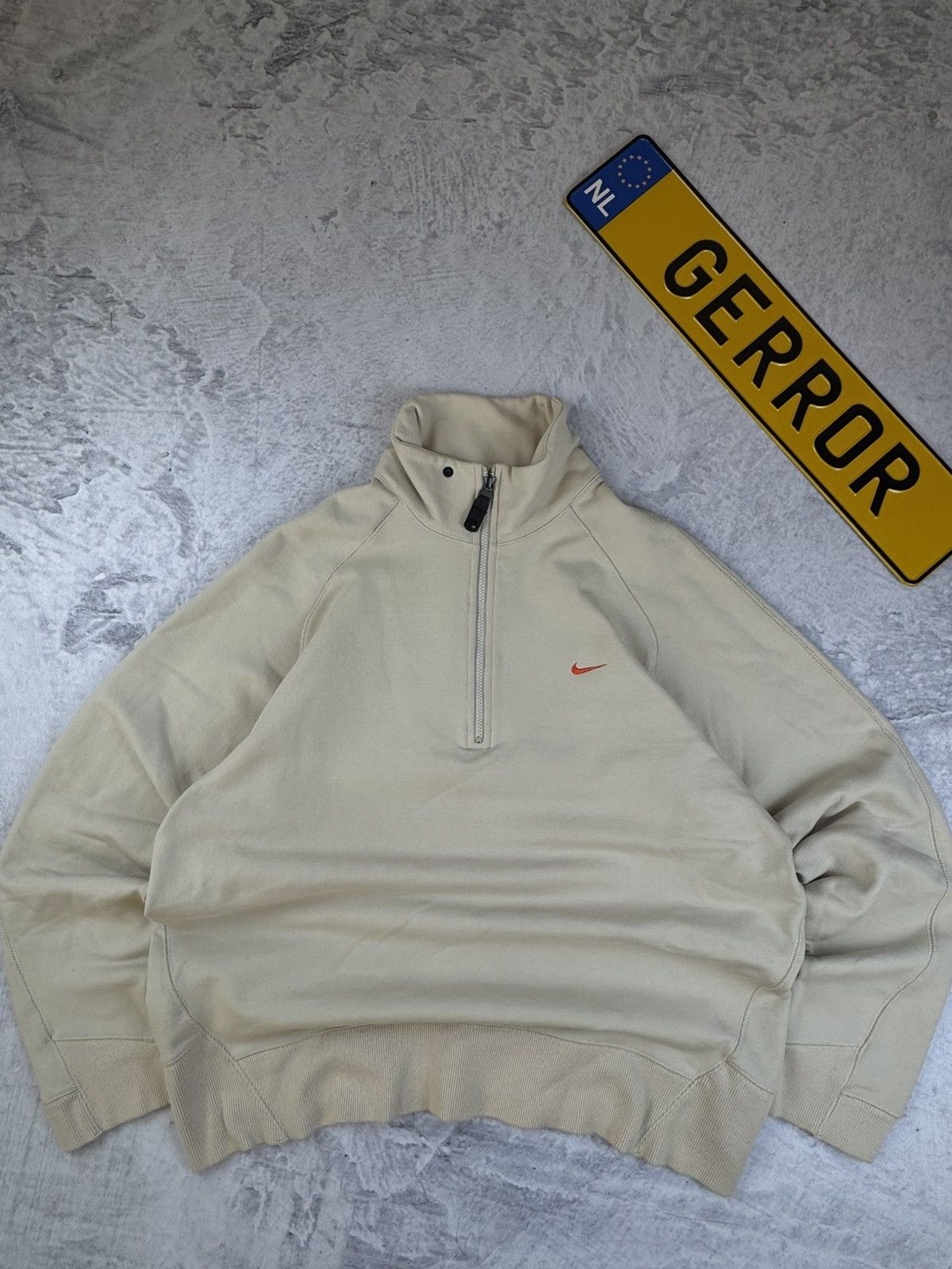 Nike × Vintage NIKE 1/3 ZIP VINTAGE CENTER LOGO OVERSIZE BOXY SWEATSHIRT Size US XL / EU 56 / 4 - 2 Thumbnail