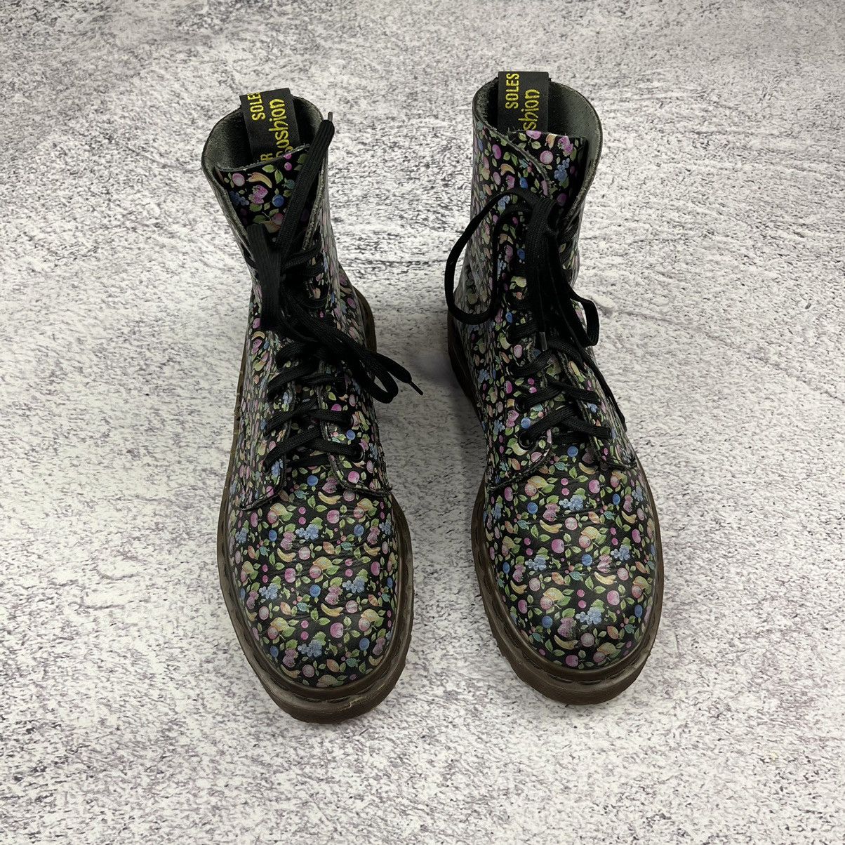 Dr. Martens × Vintage Dr Martens Black Leather Fruits Print Boots Made in England Size US 5 / IT 35 - 4 Thumbnail