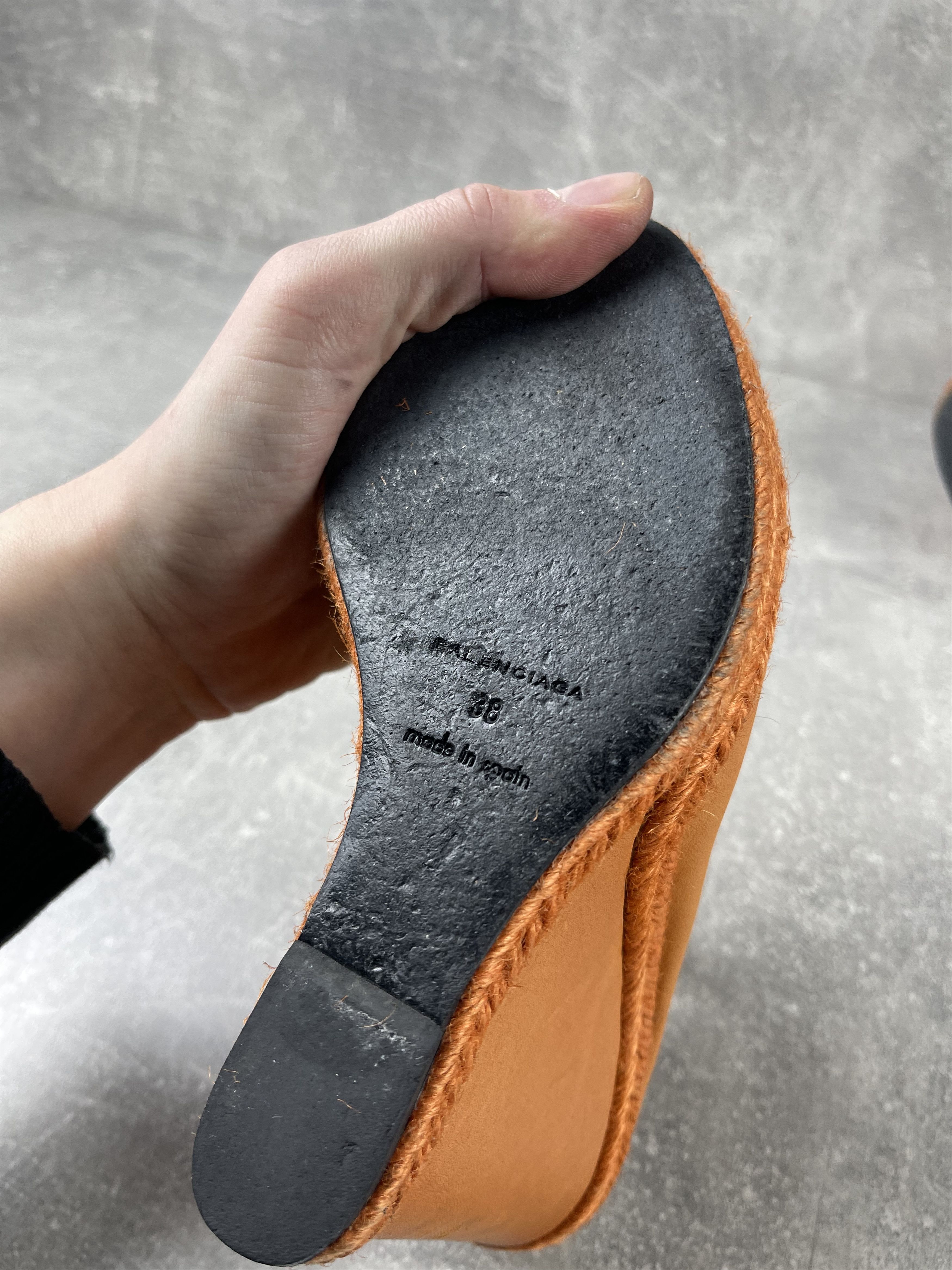 Balenciaga Balenciaga Paris orange leather slingback wedge heels shoe Size US 8 / IT 38 - 8 Thumbnail