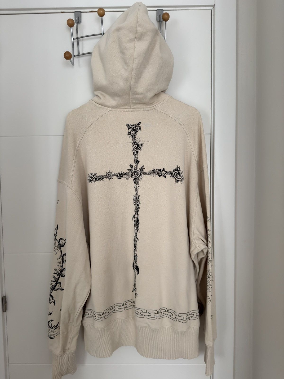 Givenchy Givenchy "After Laughter Comes Tears" Oversized Hoodie Beige Size US M / EU 48-50 / 2 - 2 Thumbnail