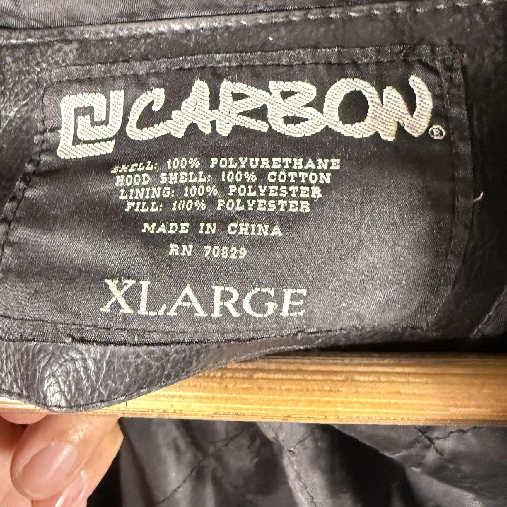 Carbon VINTAGE Carbon Biker Leather Jacket Mens XL Black Distressed Broken Zipper Zip Long Coat Style Riding Racing Walking Jacket Size US XL / EU 56 / 4 - 3 Thumbnail