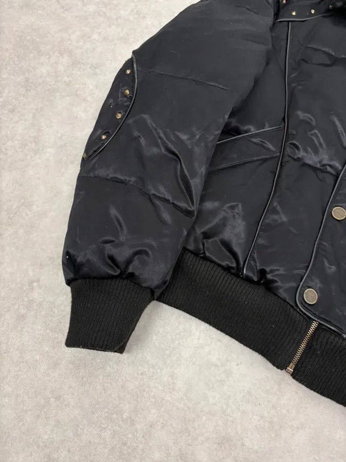 Roberto Cavalli 2000s Cavalli Fur Collar Black Puffer Studded Jacket Size US M / EU 48-50 / 2 - 9 Thumbnail
