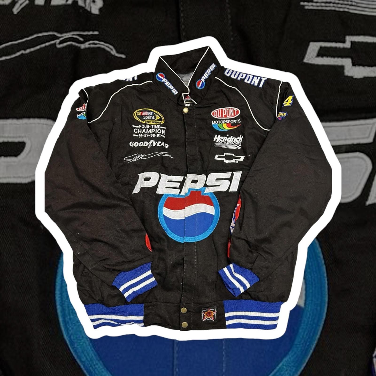 NASCAR Pepsi Racing Jacket with Motorsports Logos | Grailed