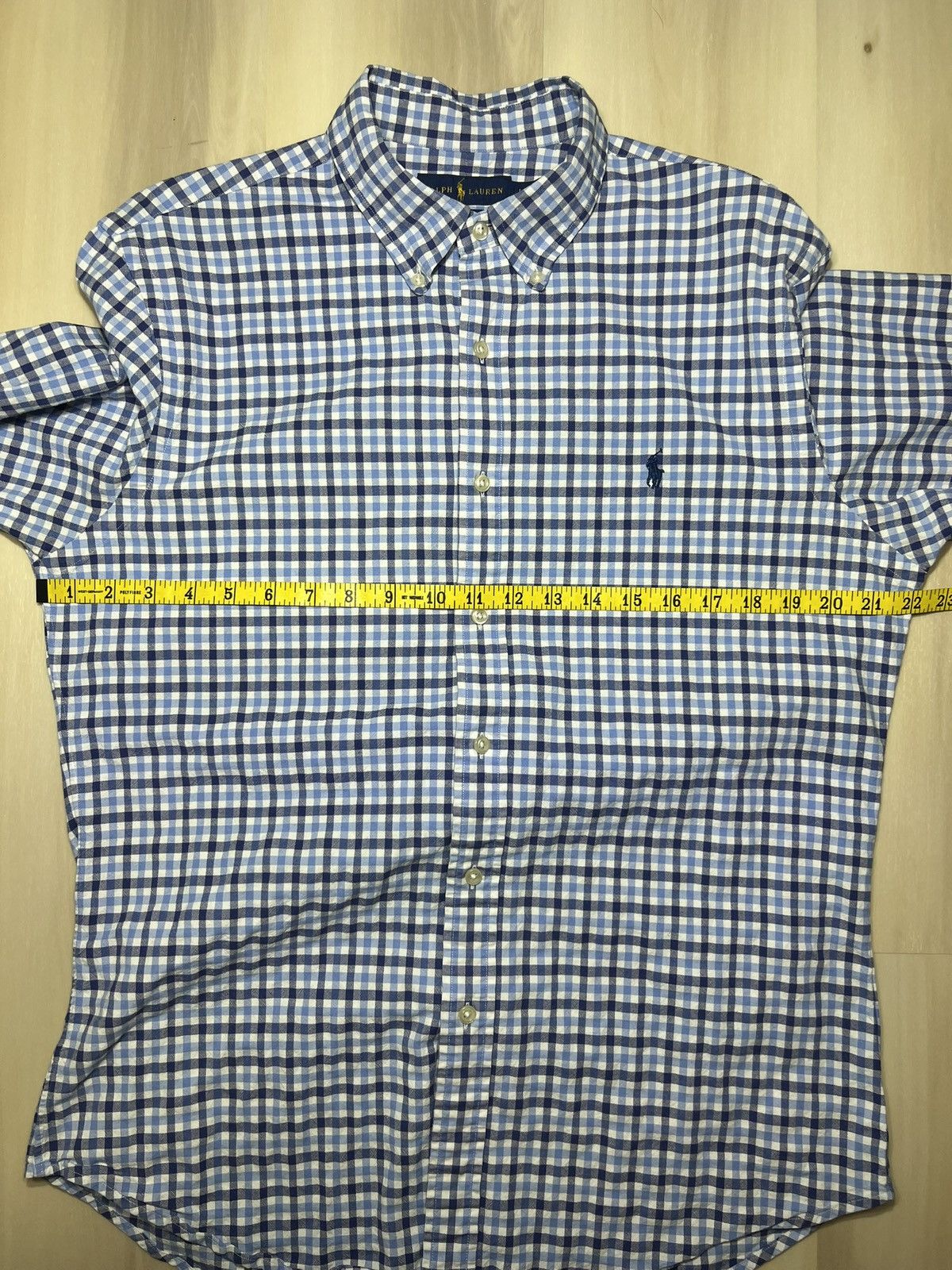 Polo Ralph Lauren Polo Ralph Lauren Slim Fit Stretch Oxford Gingham Check Blue Size US L / EU 52-54 / 3 - 6 Thumbnail