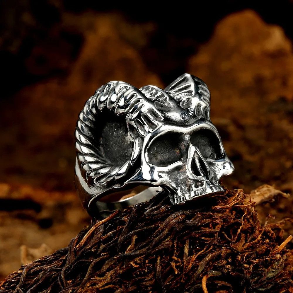 Jewelry Skull Stainless Steel Halloween Ring Size ONE SIZE - 3 Thumbnail