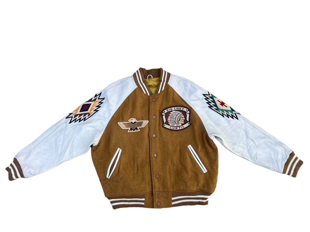 Japanese Brand × Vintage Vintage 90s GUMU Propound Japan Indian Head Varsity Jacket Size US L / EU 52-54 / 3 - 2 Thumbnail