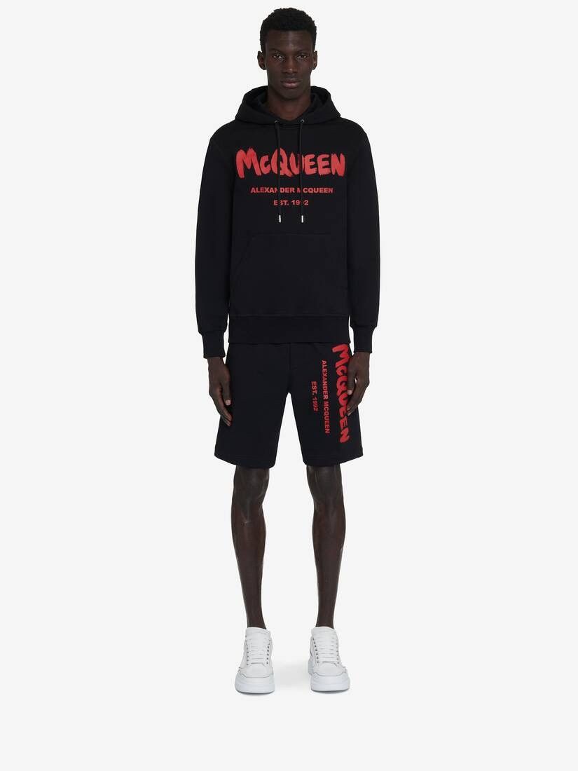 Alexander McQueen o1srvl11e0226 McQueen Graffiti Shorts In Black Size US 34 / EU 50 - 3 Thumbnail