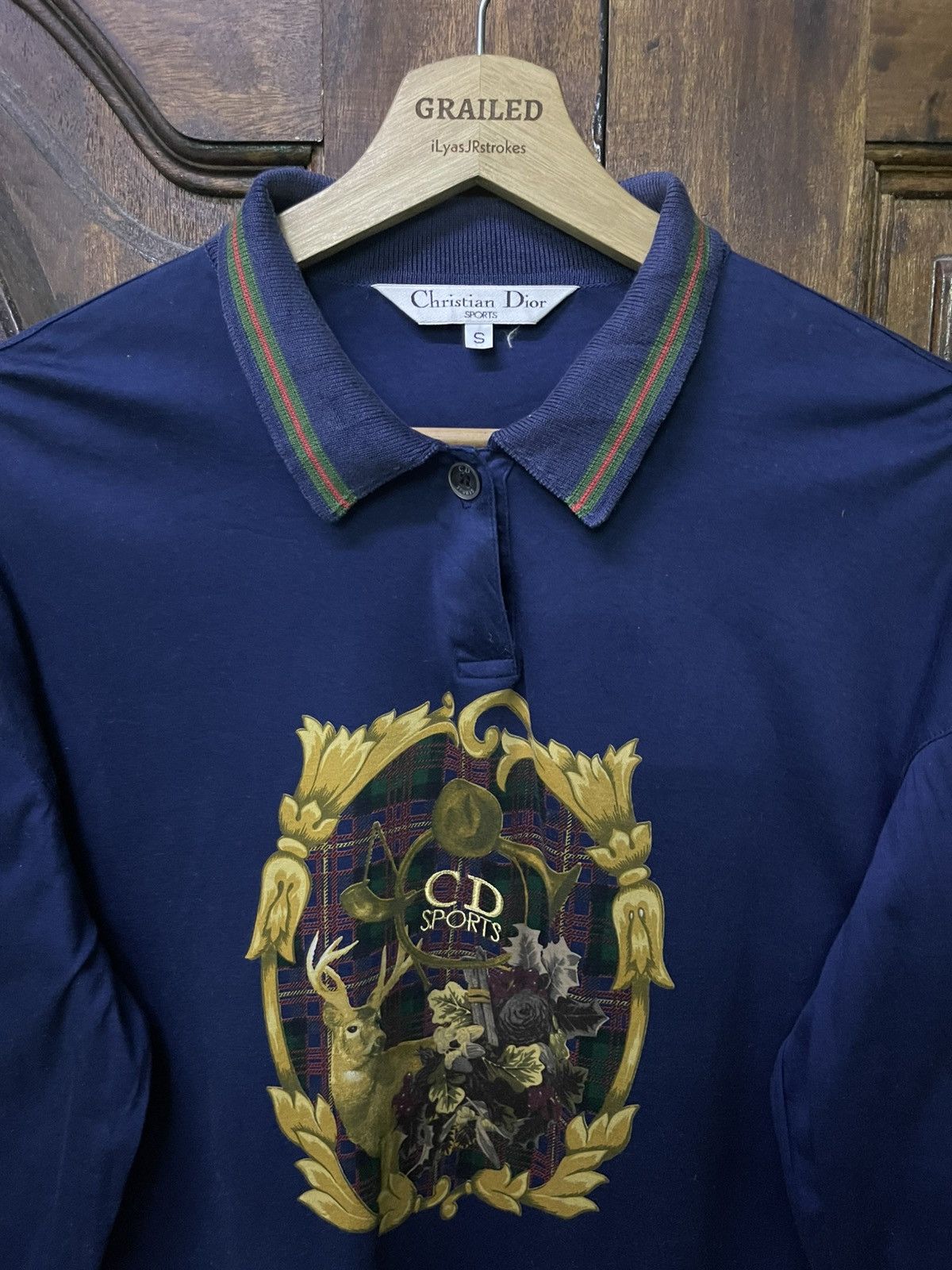 Christian Dior Monsieur Vintage 80's Christian Dior Sport Collar Long Sleeve Shirt Size US S / EU 44-46 / 1 - 2 Thumbnail