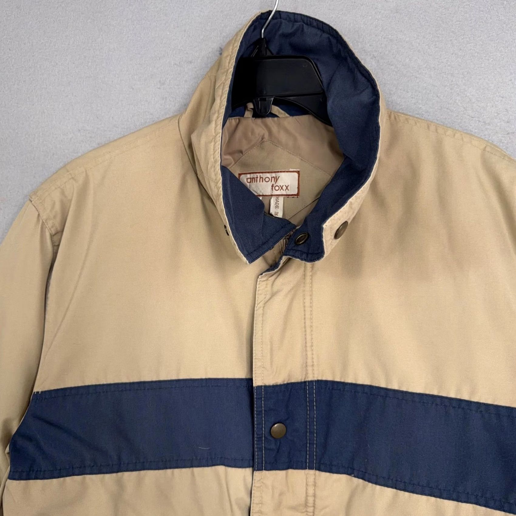 Vintage VINTAGE Anthony Foxx Jacket Mens Medium Beige Down Bomber Striped Puffer Coat Size US M / EU 48-50 / 2 - 2 Thumbnail