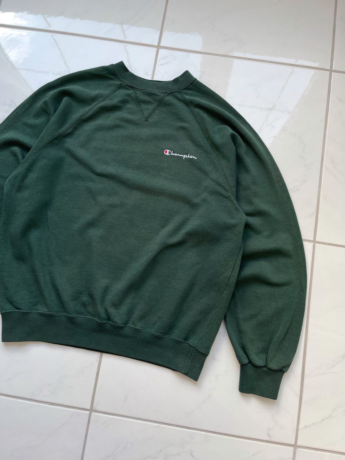Champion × Vintage Vintage 90’s Cahmpion Green Sweatshirt Size US M / EU 48-50 / 2 - 2 Thumbnail