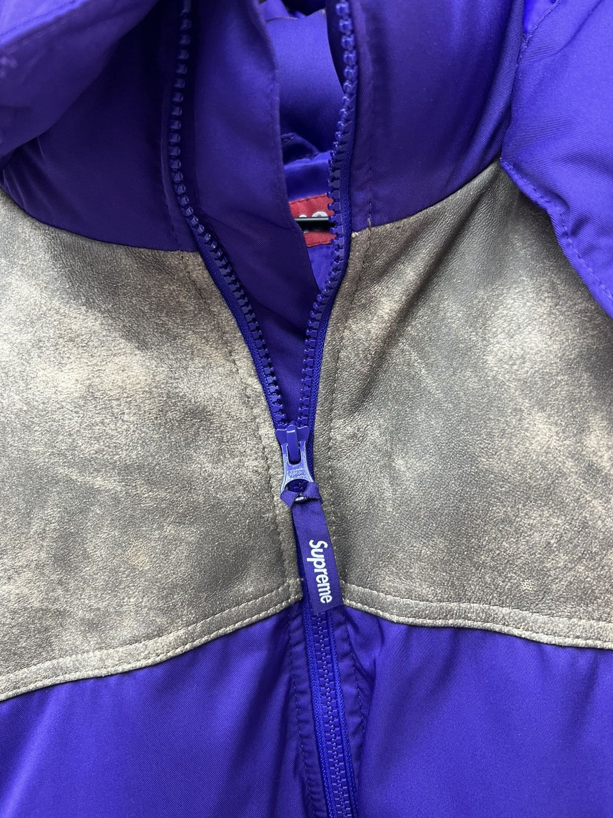 Supreme Supreme Leather Yoke Puffer Jacket Size US XL / EU 56 / 4 - 6 Thumbnail