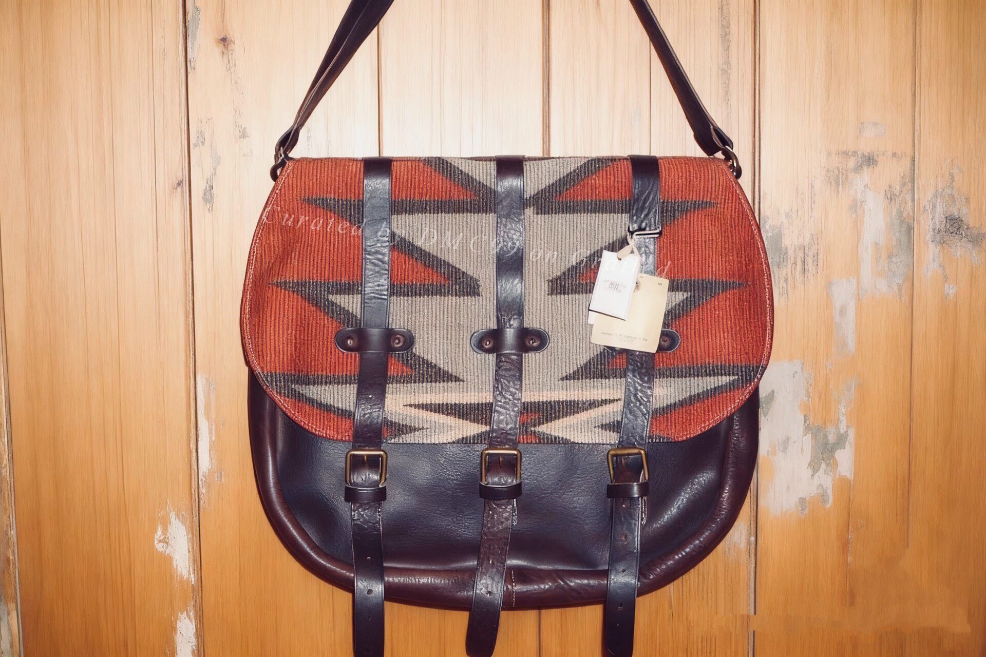RRL Ralph Lauren RRL Vintage Italian Wool Leather Messenger Bag Size ONE SIZE - 1 Thumbnail