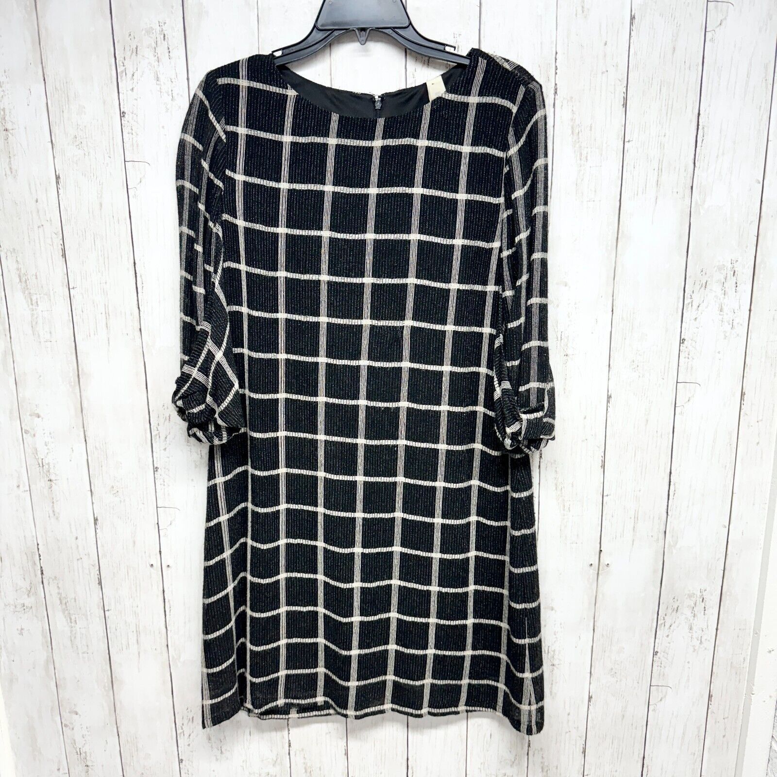 Other AMADI Dress Women PM Checkered Boat Neck Bow Sleeve Tunic Size M / US 6-8 / IT 42-44 - 1 Thumbnail