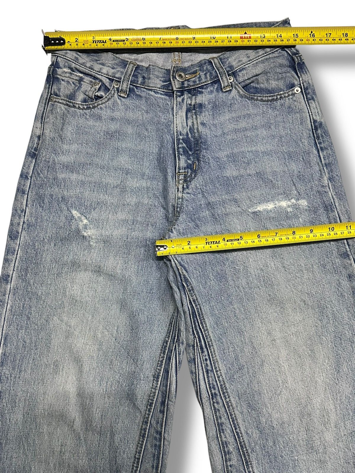 Japanese Brand Vintage Japan Distressed Jean With Wideleg Baggy Style Faded Size US 30 / EU 46 - 13 Thumbnail