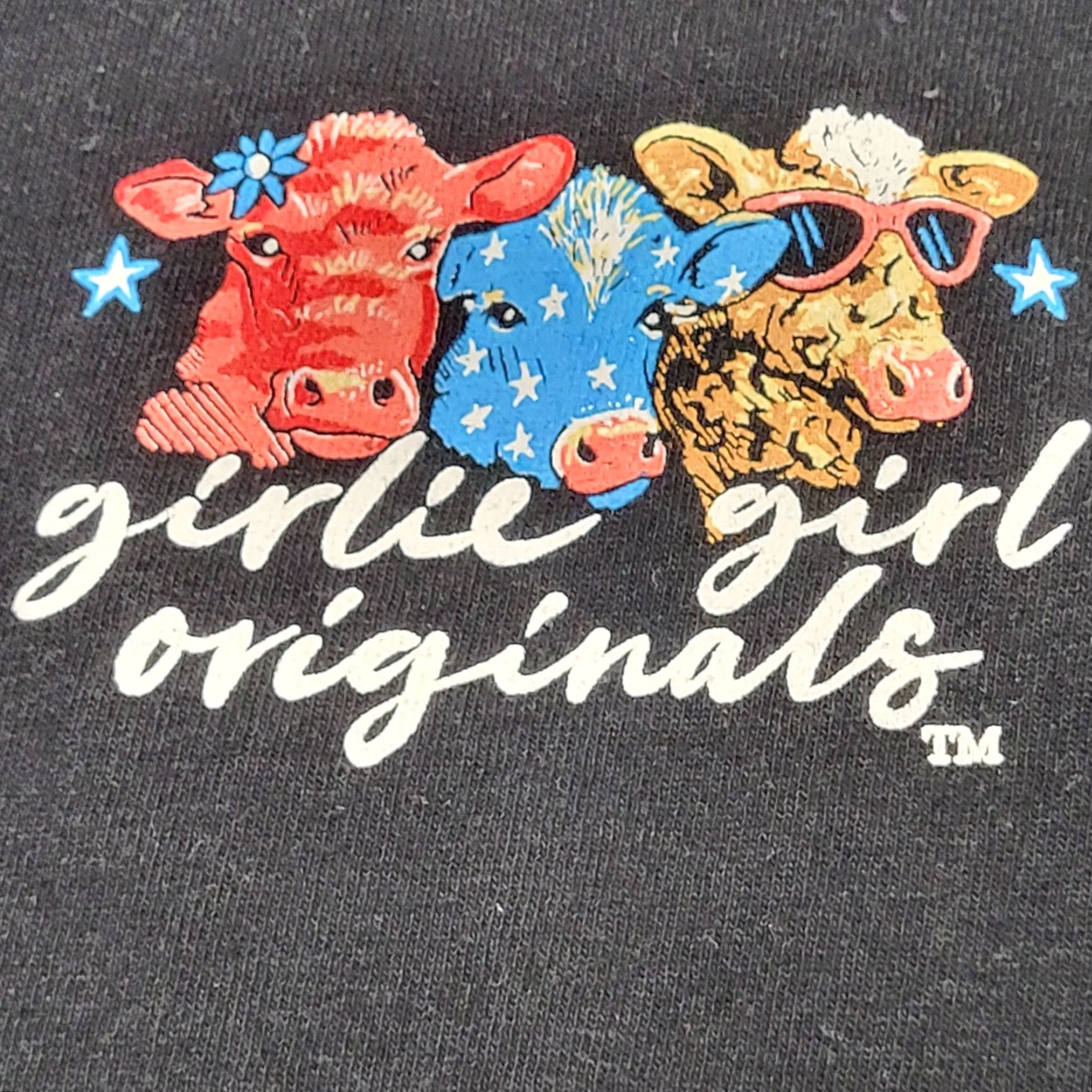 Vintage **Girlie Girl Originals Women's Size Med Black Barn USA Cows T-Shirt** User: **Girlie Girl Originals Women's Size Med Black Barn USA Cows T-Shirt** Size M / US 6-8 / IT 42-44 - 5 Thumbnail