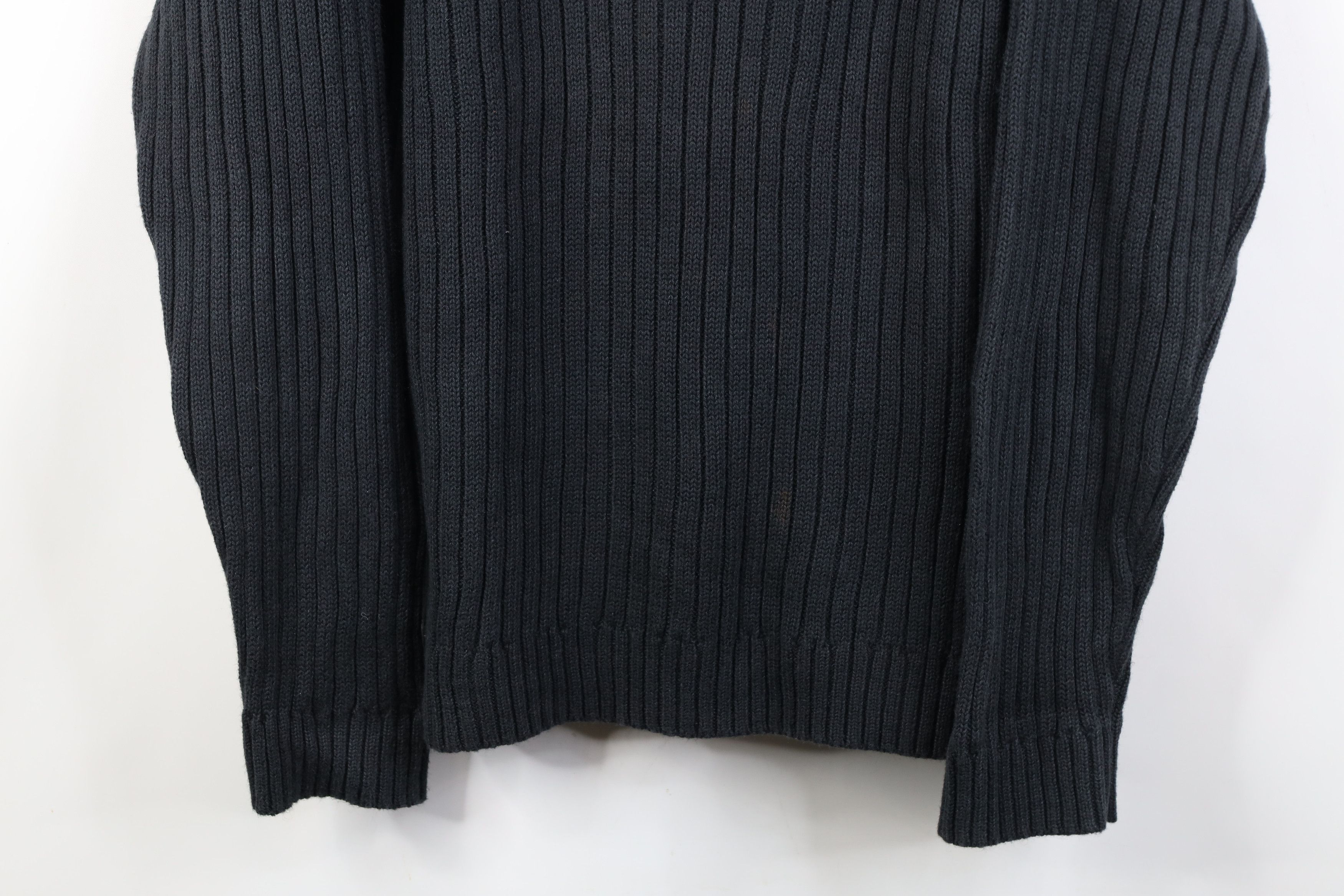 Vintage Vintage 90s Streetwear Ribbed Knit Sweater Charcoal Gray Size US L / EU 52-54 / 3 - 3 Thumbnail