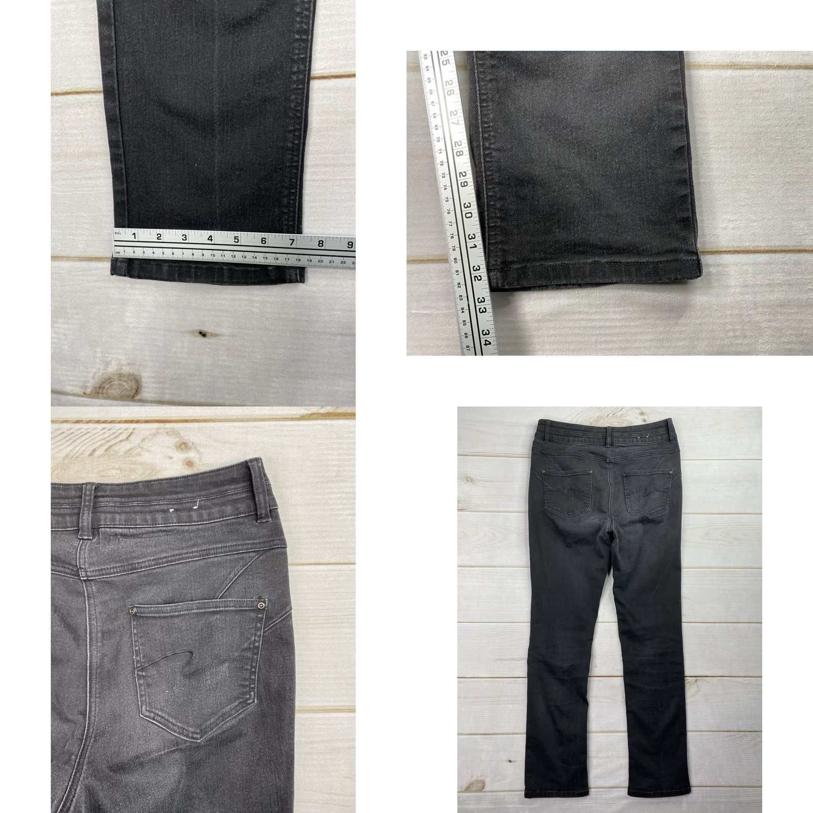 Vintage Long Tall Sally Jeans Sz 10 Black High Rise Denim 5-Pocket Pockets 32in Inseam Straight Womens Size 32" / US 10 / IT 46 - 8 Thumbnail