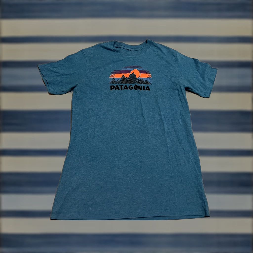 Patagonia Patagonia Blue Short Sleeve Shirt M Slim Fit Crew Neck Men T-Shirt Size US M / EU 48-50 / 2 - 1 Thumbnail