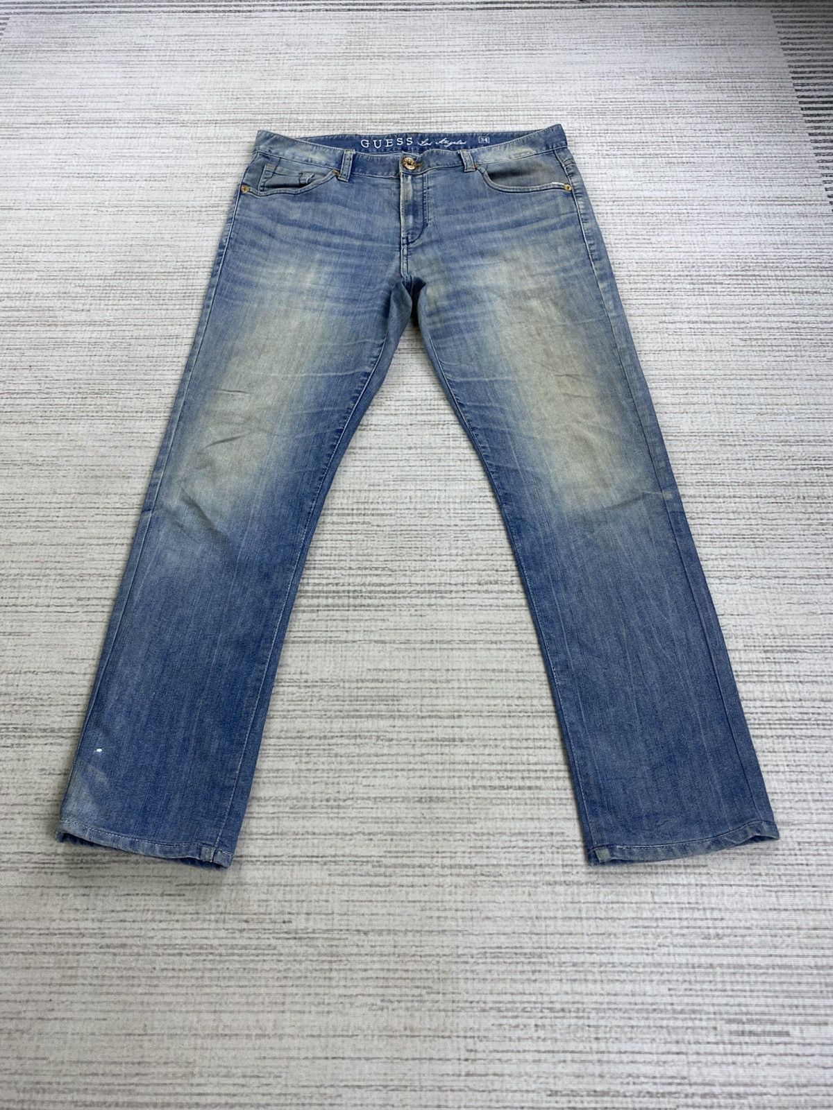 Guess × Vintage Vintage Guess Los Angeles Metal Logo Denim Jeans Size US 31 - 1 Thumbnail