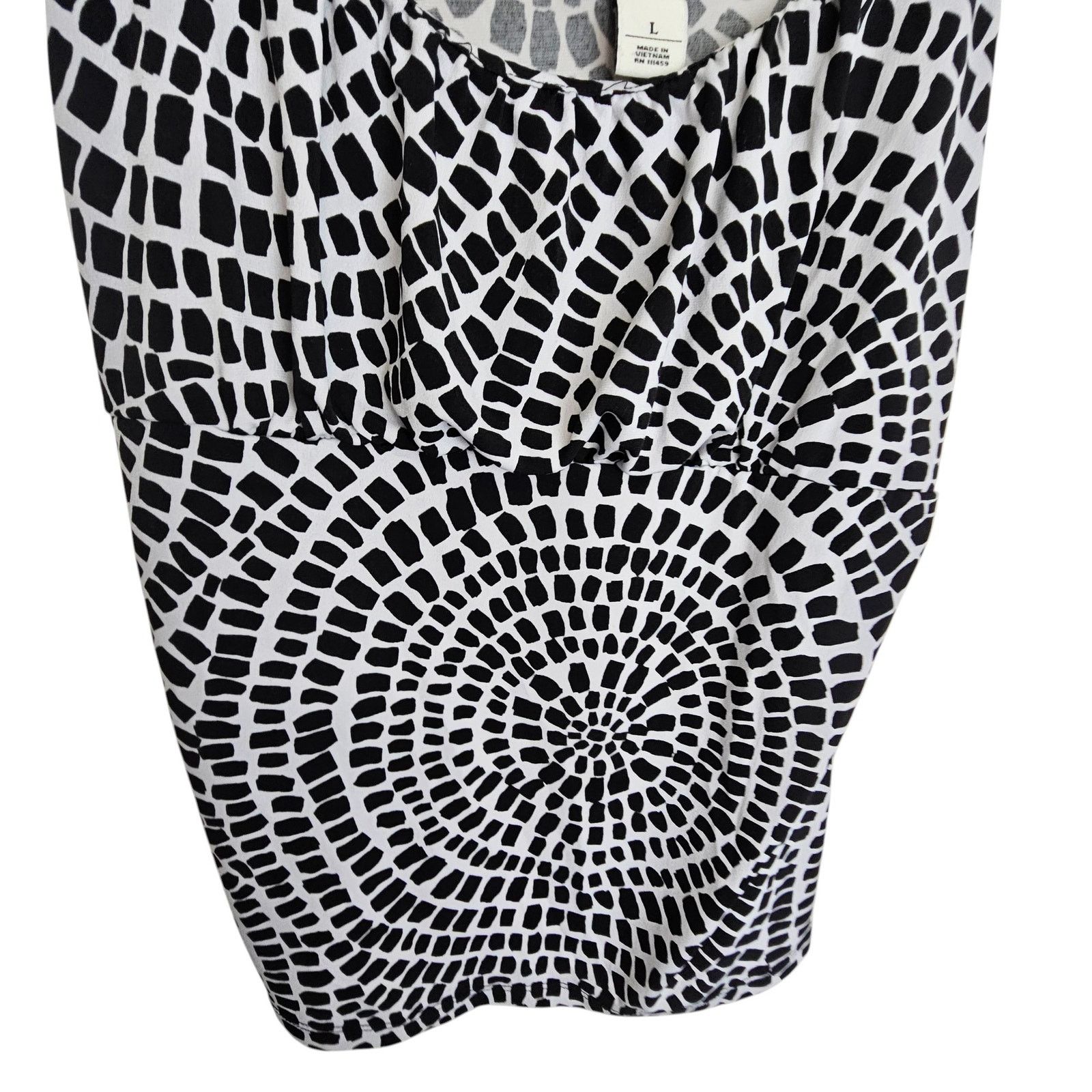 White House Black Market White House Black Market Womens Geometric Babydoll Tank Top Size L / US 10 / IT 46 - 3 Thumbnail