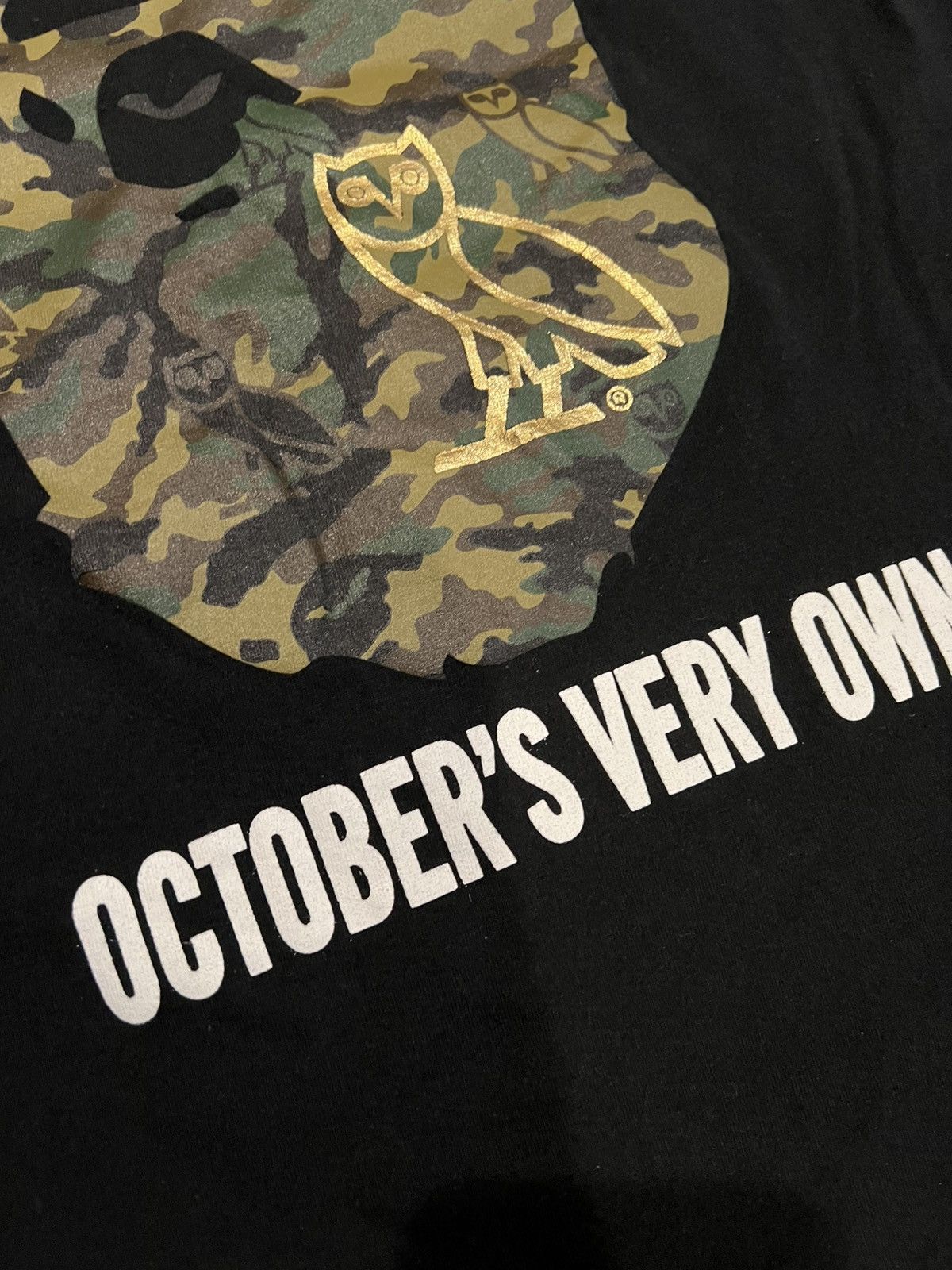 Bape A Bathing Ape x OVO Black Owl Camo Ape Head T-Shirt Size US S / EU 44-46 / 1 - 3 Thumbnail