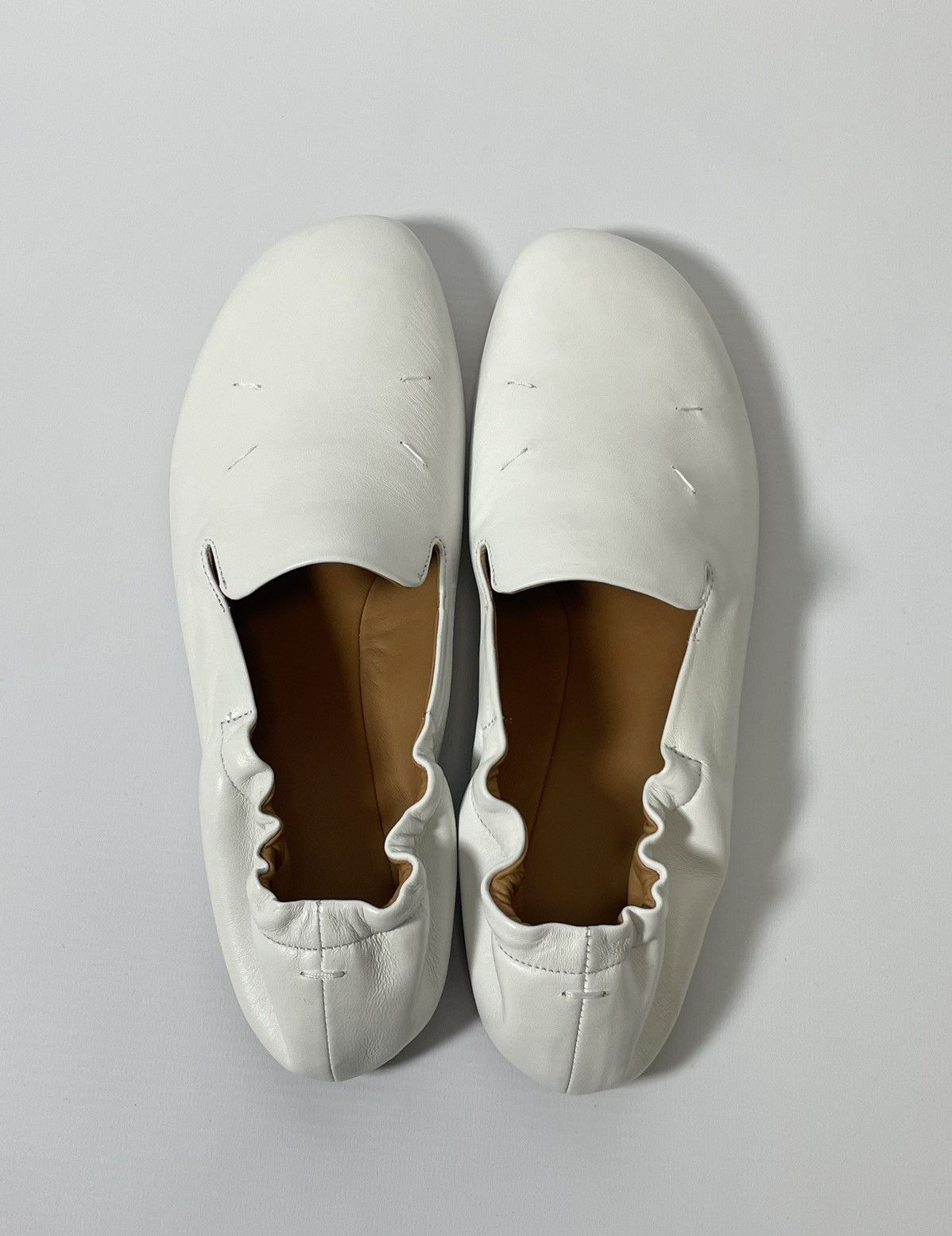 Maison Margiela S/S 21 White Leather Ballet Pump Loafers Size US 10 / IT 40 - 10 Thumbnail