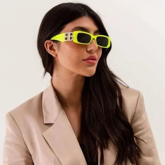 Balenciaga NEW BALENCIAGA BB0095S 007 GEOMETRIC YELLOW WOMEN  display picture 1