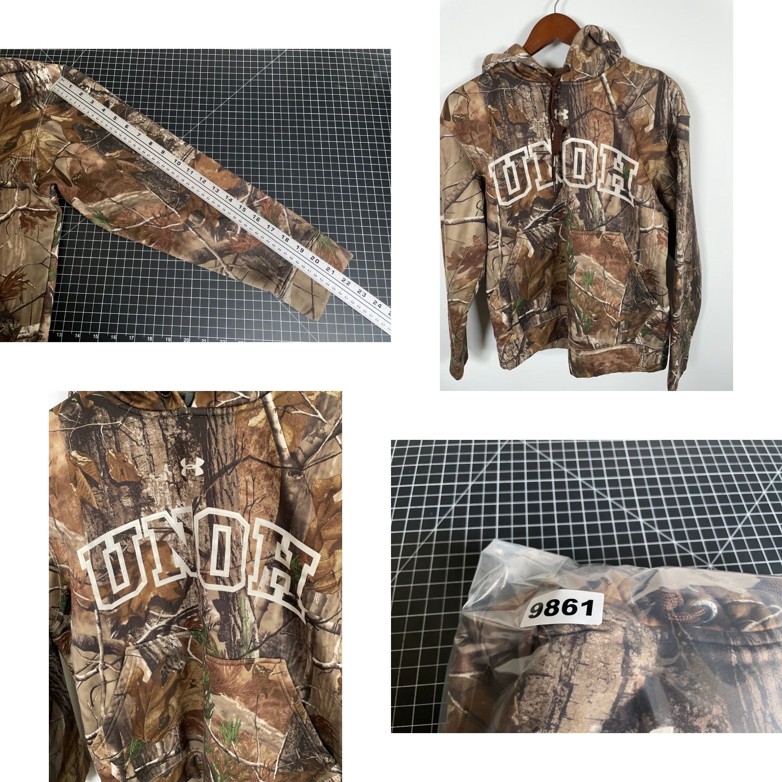 Under Armour Under Armour Camo Hoodie Small Green RealTree Camouflage Sweatshirt Adult Mens Long Sleeve Pullover Hooded Crew Neck Drawstring Polyester 100% Green Size US S / EU 44-46 / 1 - 8 Thumbnail