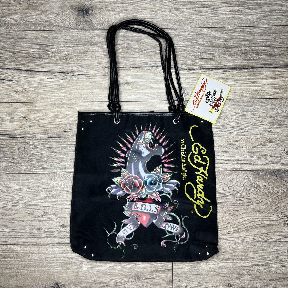 Christian Audigier × Ed Hardy × Vintage Ed Hardy Christian Audigier Panther Tote Shoulder Bag Black Size ONE SIZE - 1 Thumbnail