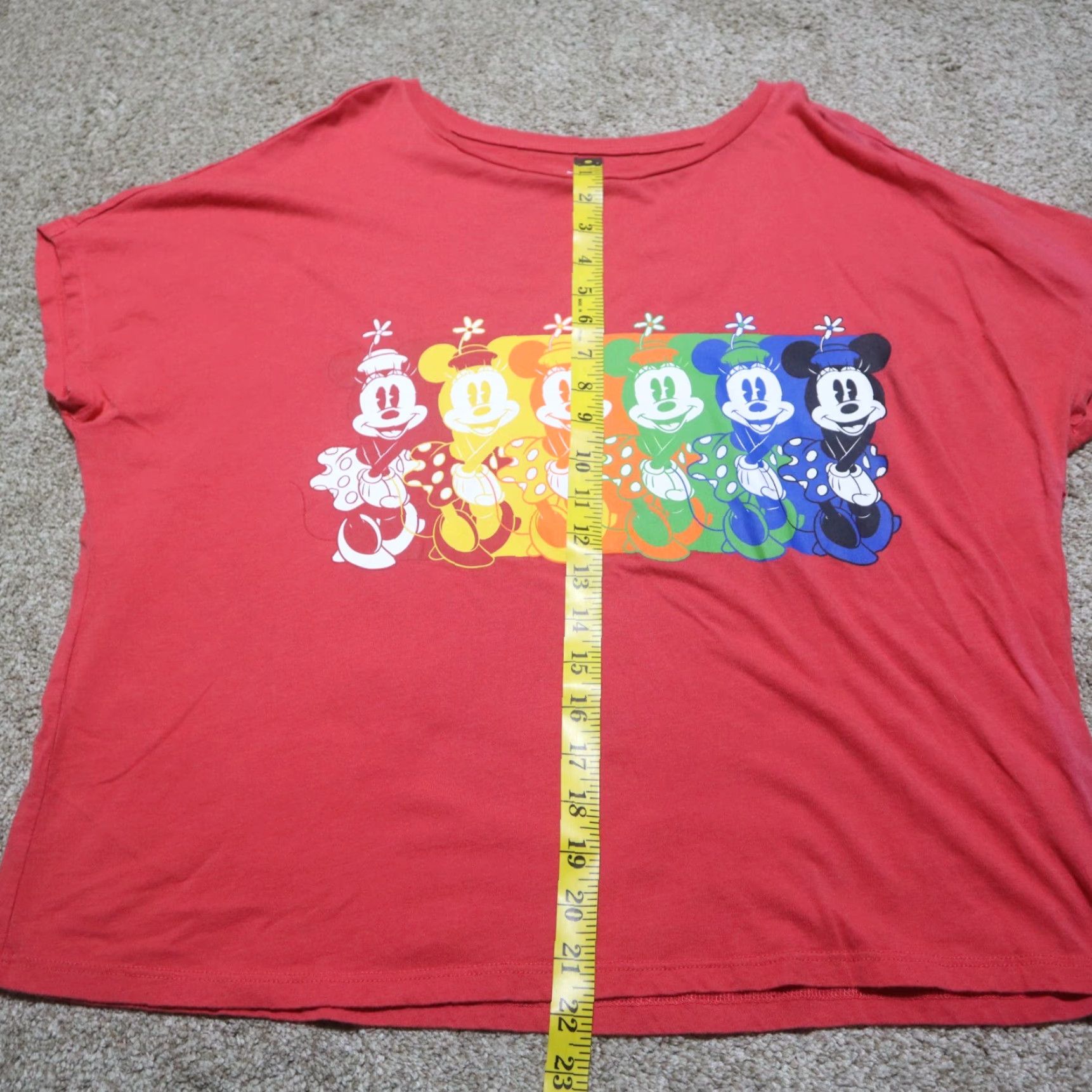 Disney Disney Mickey Mouse Red Crop Top T-Shirt Women L Shirt 90s Cartoon Logo Size L / US 10 / IT 46 - 6 Thumbnail
