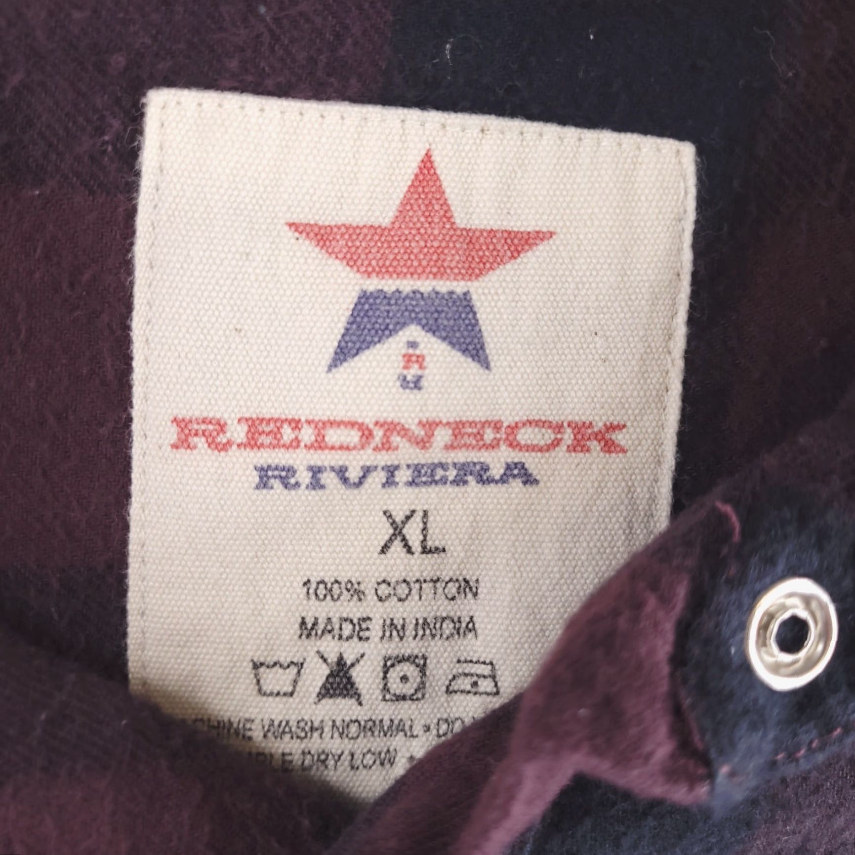Rivieras Redneck Riviera Shirt Mens XL Red Black Flannel Long Sleeve Button UP Check Size US XL / EU 56 / 4 - 5 Thumbnail