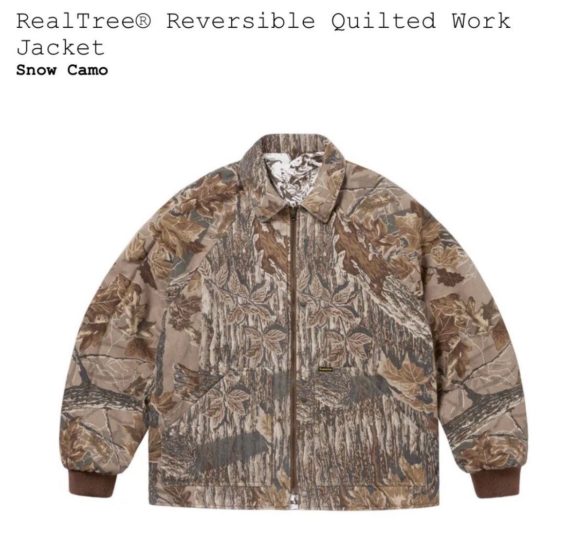 Realtree × Supreme Supreme RealTree Reversible Quilted Work Jacket Size US L / EU 52-54 / 3 - 5 Thumbnail